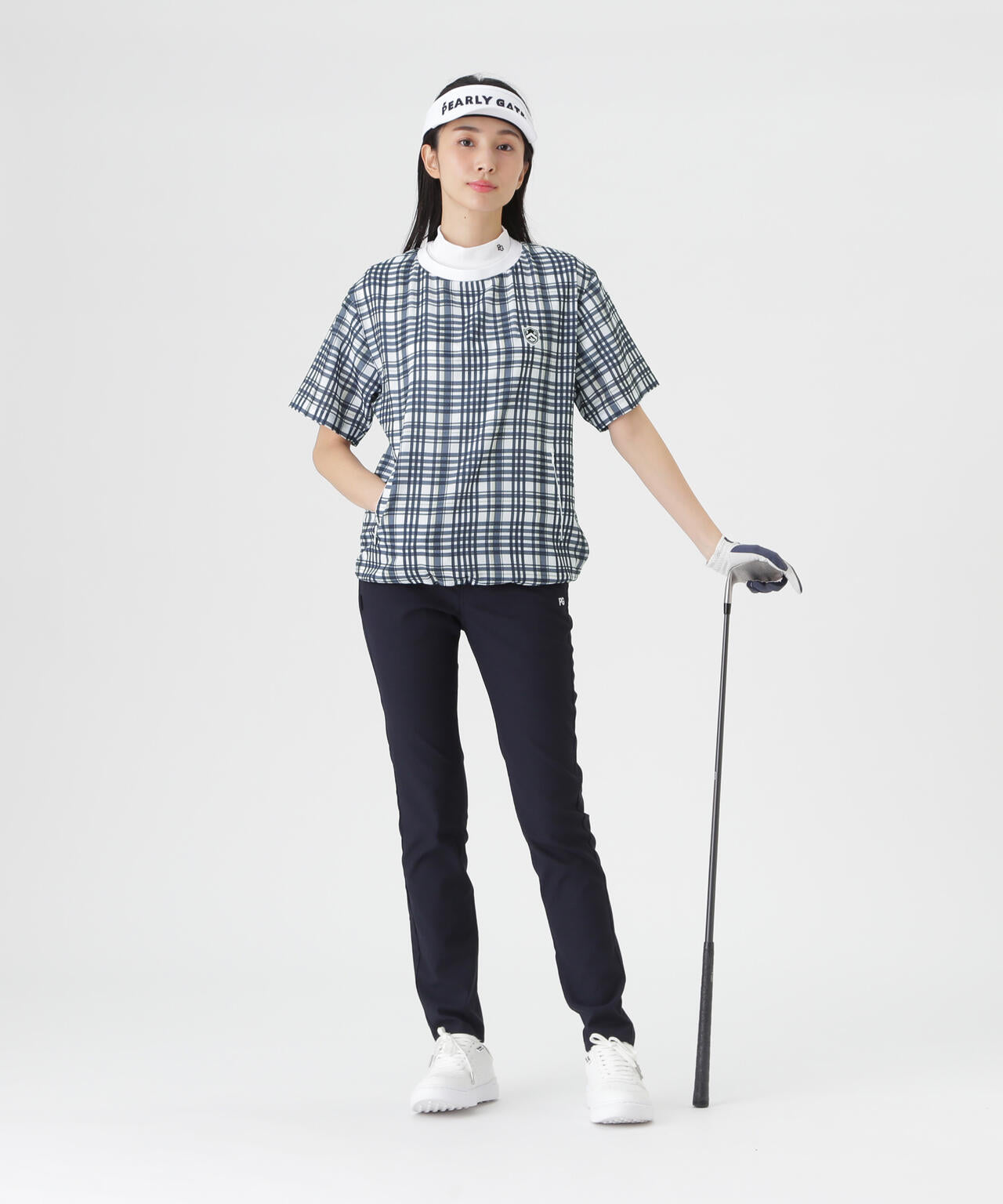 4WAY高通気Woven半袖スニードTシャツ ＜チェック柄＞ (WOMENS