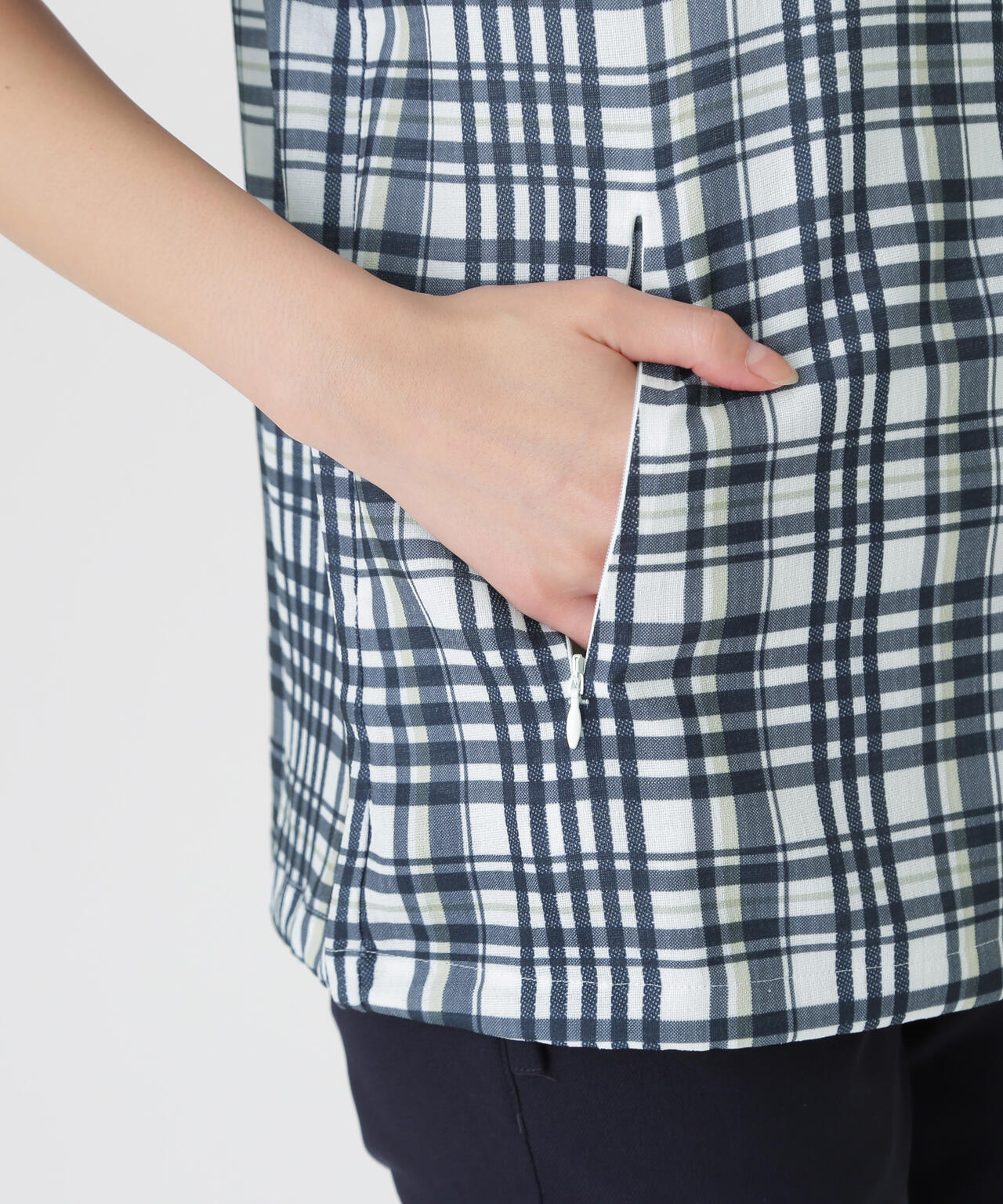 4WAY高通気Woven半袖スニードTシャツ ＜チェック柄＞ (WOMENS