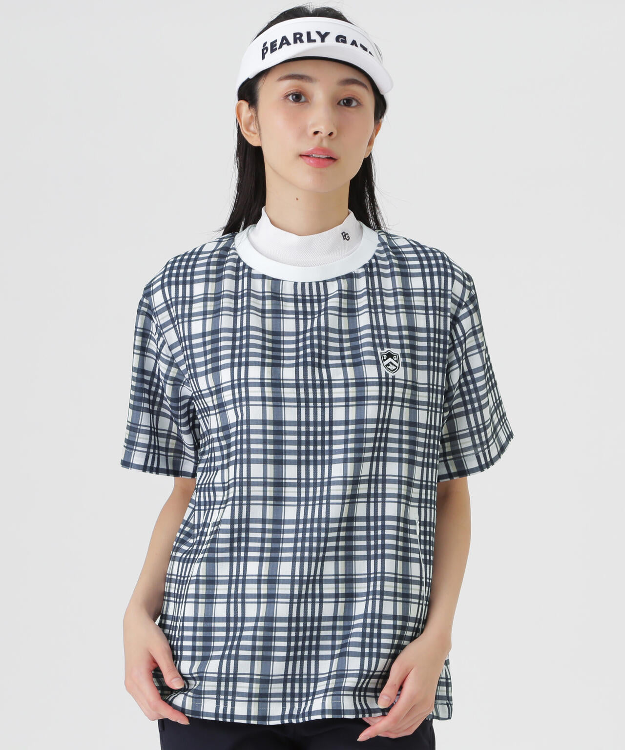 4WAY高通気Woven半袖スニードTシャツ ＜チェック柄＞ (WOMENS