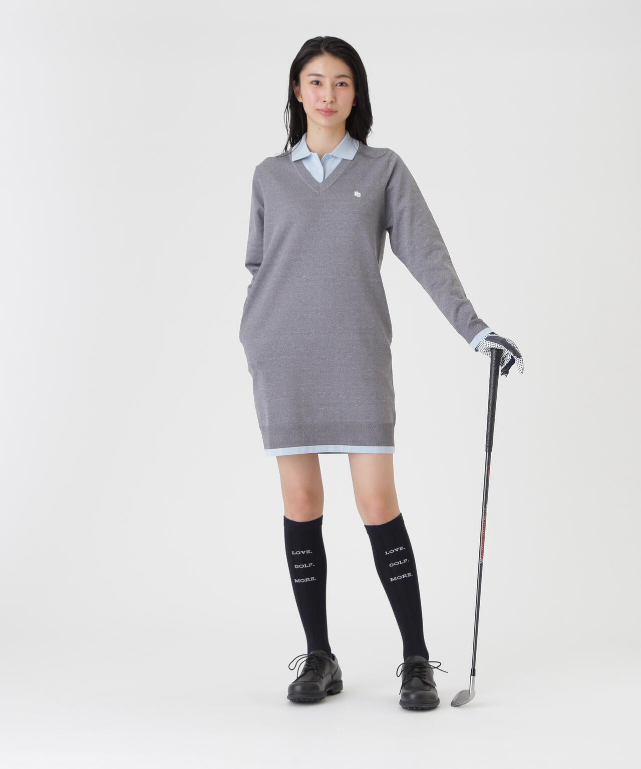 14G天竺レイヤード風ポロニットワンピース (WOMENS) | PEARLY GATES