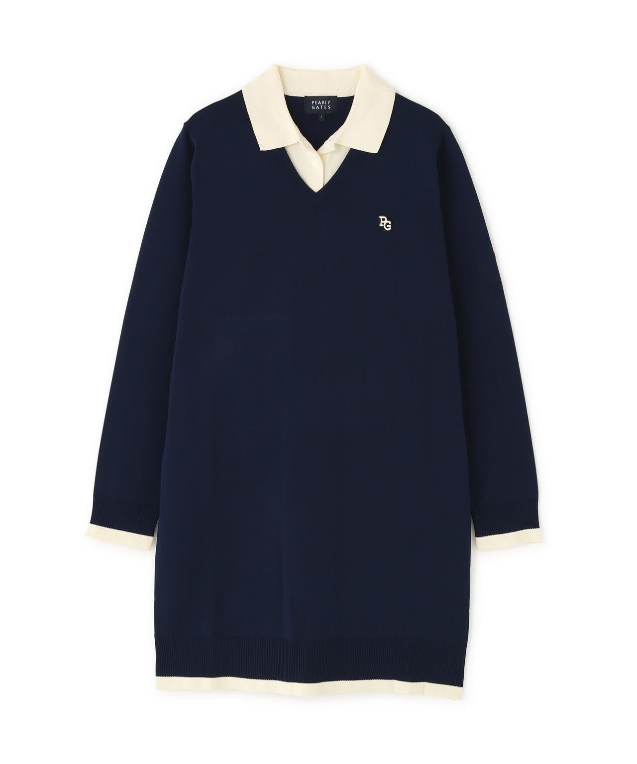 14G天竺レイヤード風ポロニットワンピース (WOMENS) | PEARLY GATES