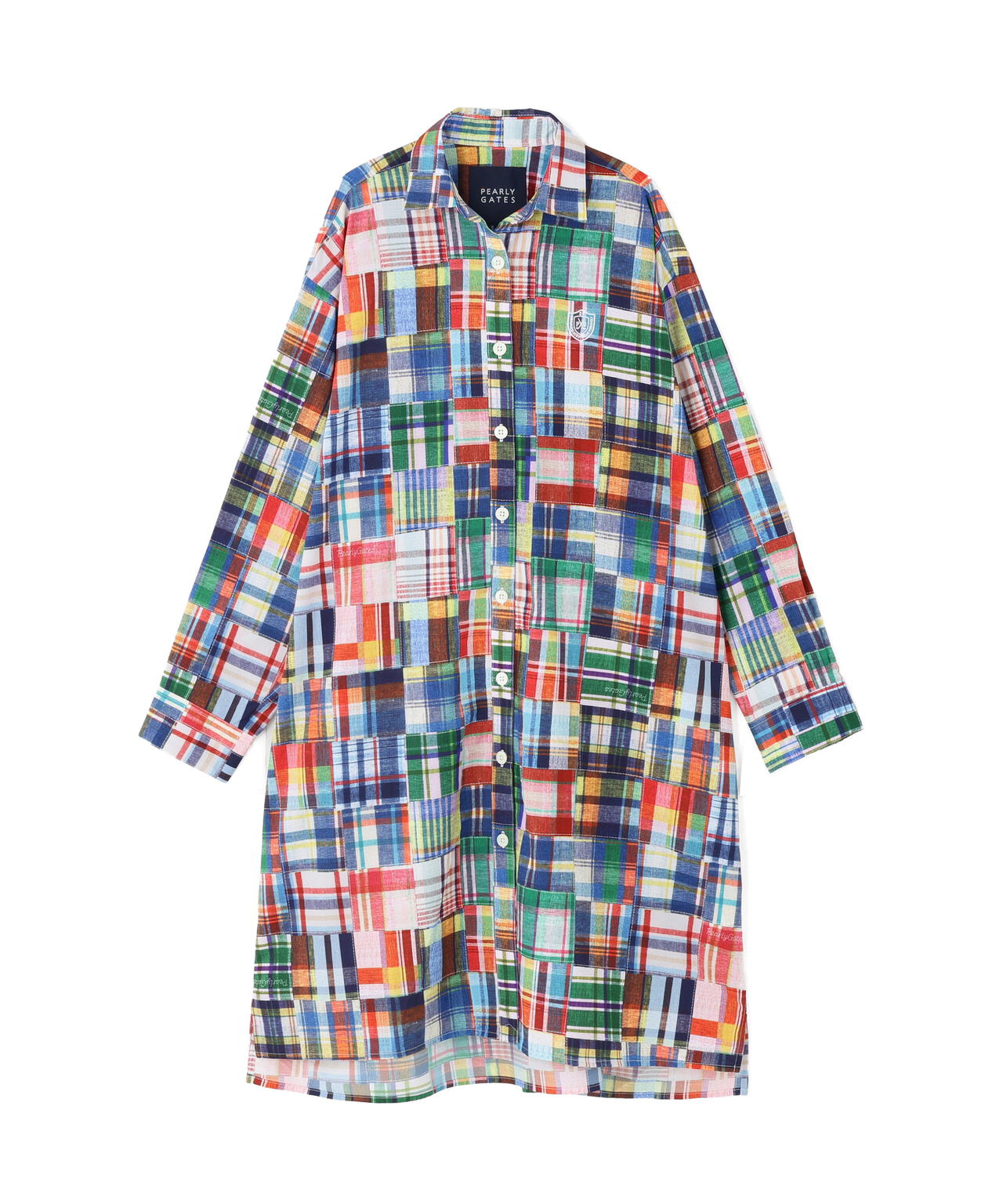強撚シアサッカーワンピース ＜パッチワークチェック柄＞ | PEARLY