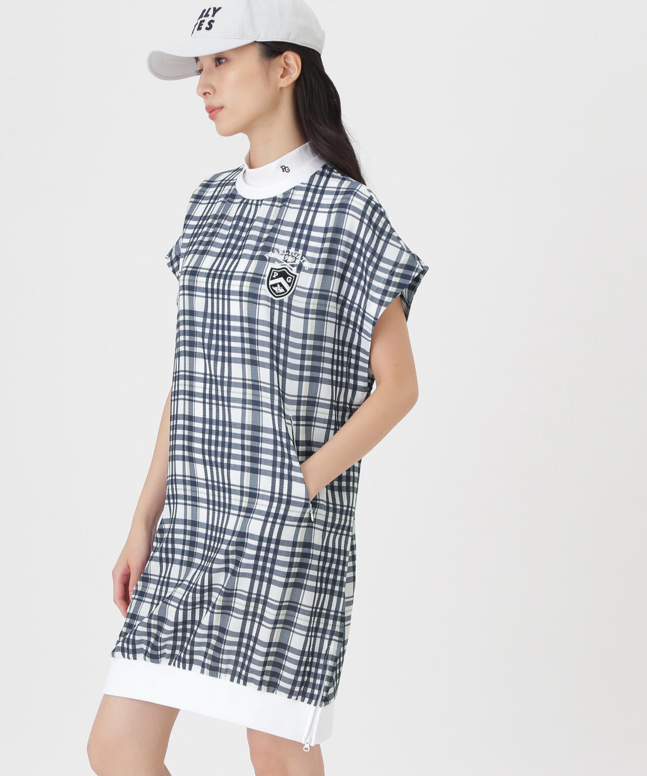 4WAY高通気Wovenフレンチワンピース ＜チェック柄＞ (WOMENS) | PEARLY