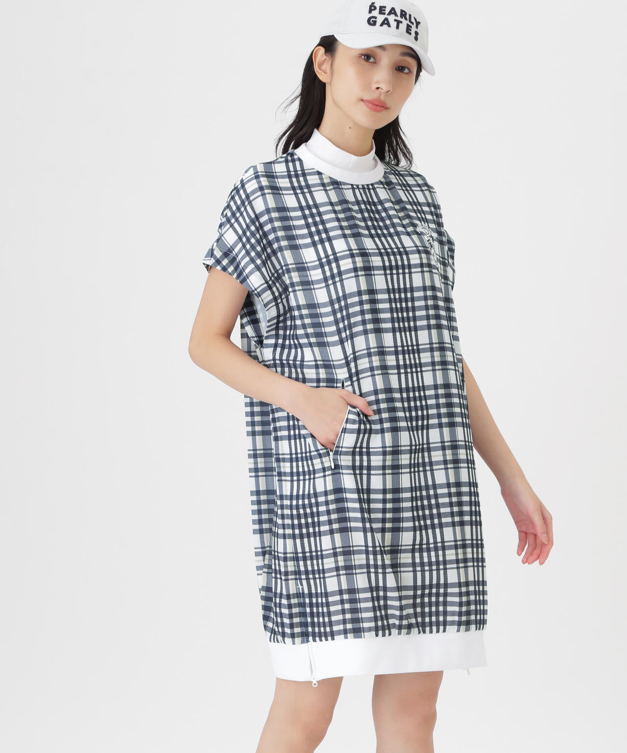 4WAY高通気Wovenフレンチワンピース ＜チェック柄＞ (WOMENS) | PEARLY