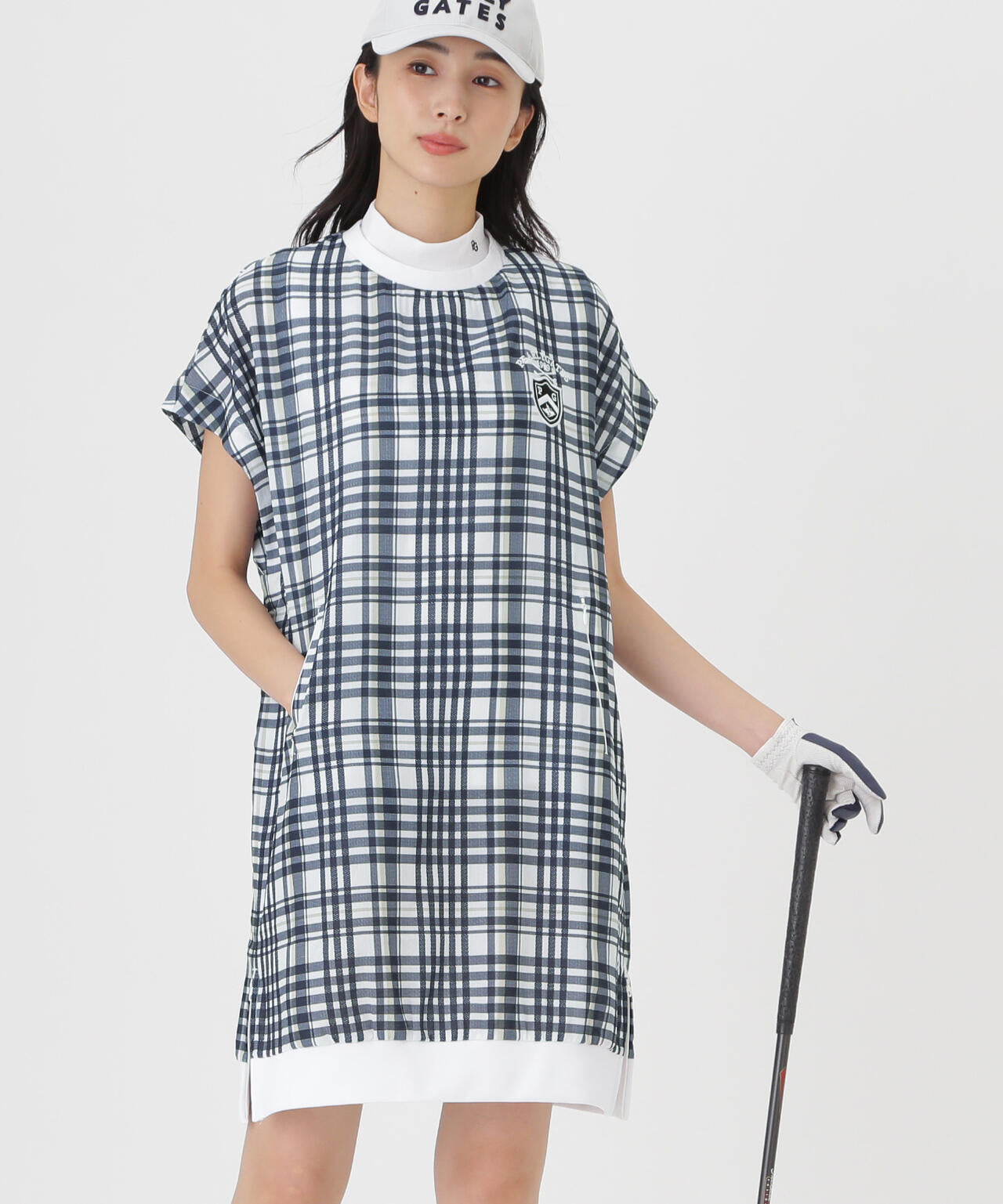 4WAY高通気Wovenフレンチワンピース ＜チェック柄＞ (WOMENS) | PEARLY