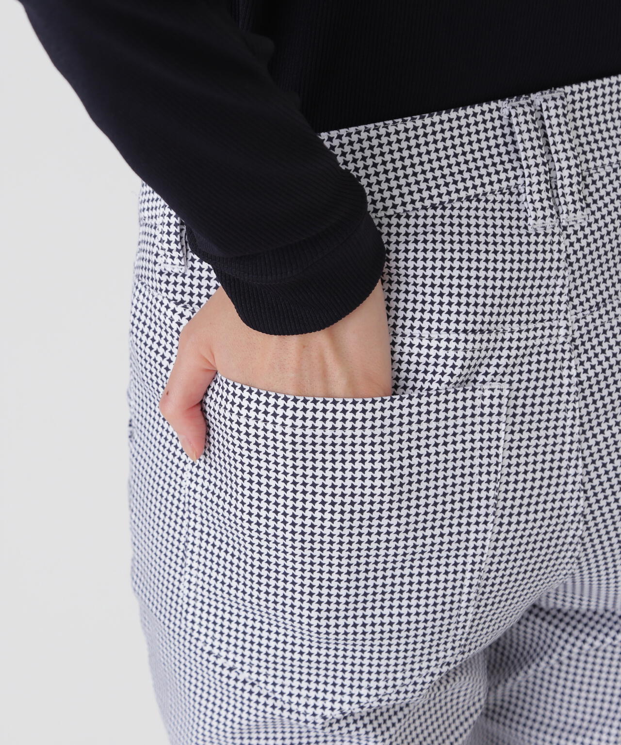 C/Peストレッチカルゼ5ポケットパンツ ＜手裏剣千鳥柄＞ (WOMENS