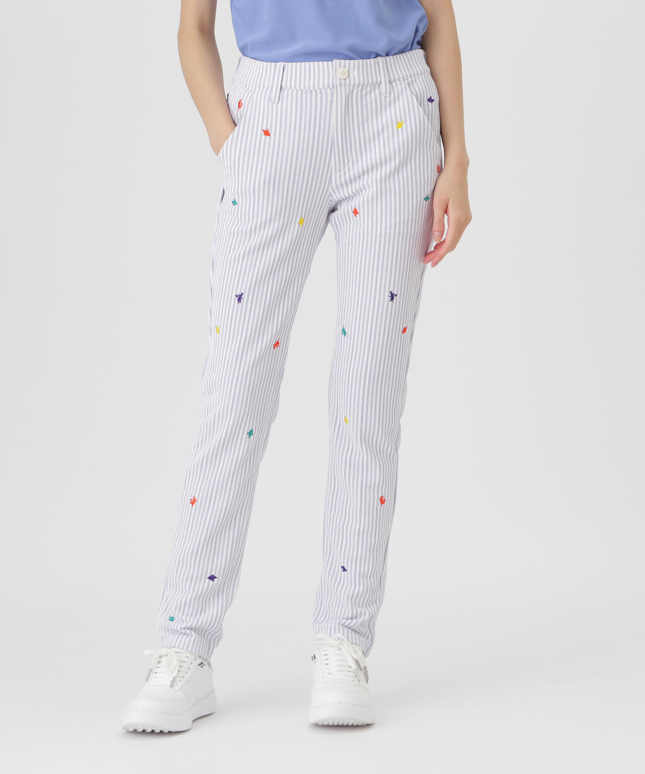 ringo　新品、未使用　エディットフォールル　レースストライプパンツ 鹿の子サッカーストライプパンツ (WOMENS) | PEARLY GATES（パーリー