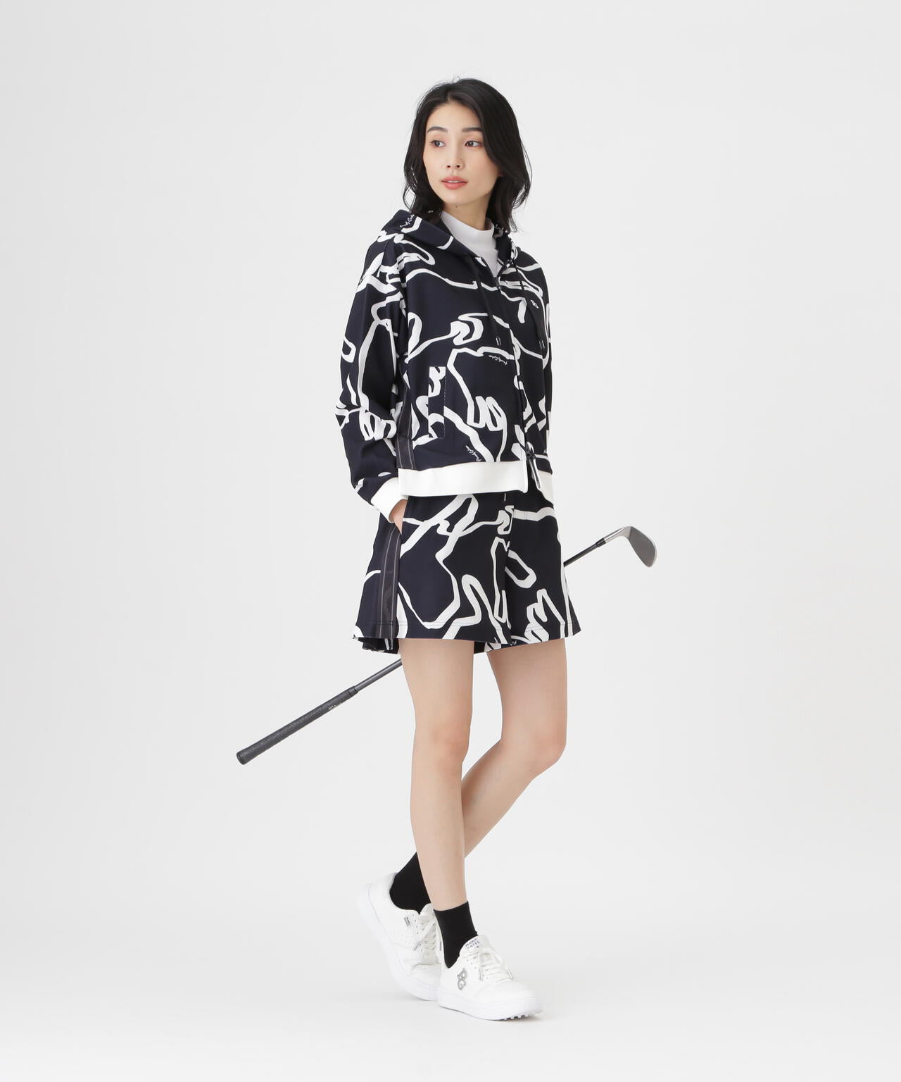Wハニカムストレッチショートパンツ ＜変形ウサギ柄＞ (WOMENS