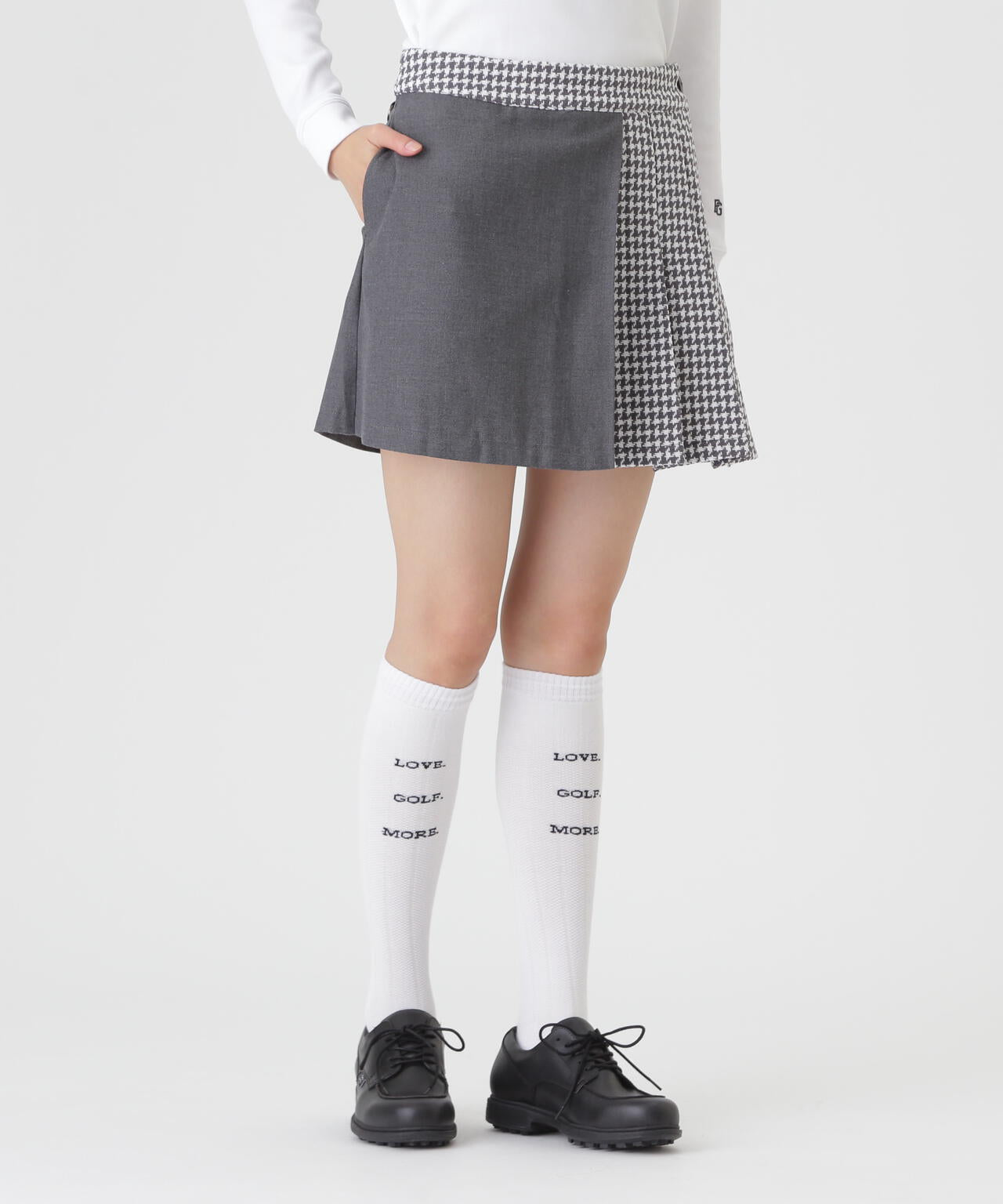 パスタシュリケンチェック×リサイクルPeツイードスカート (WOMENS