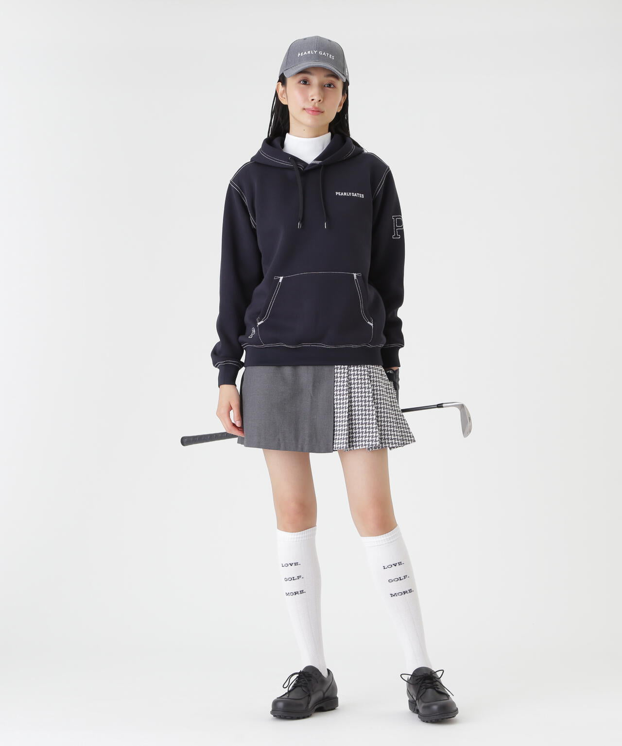 パスタシュリケンチェック×リサイクルPeツイードスカート (WOMENS