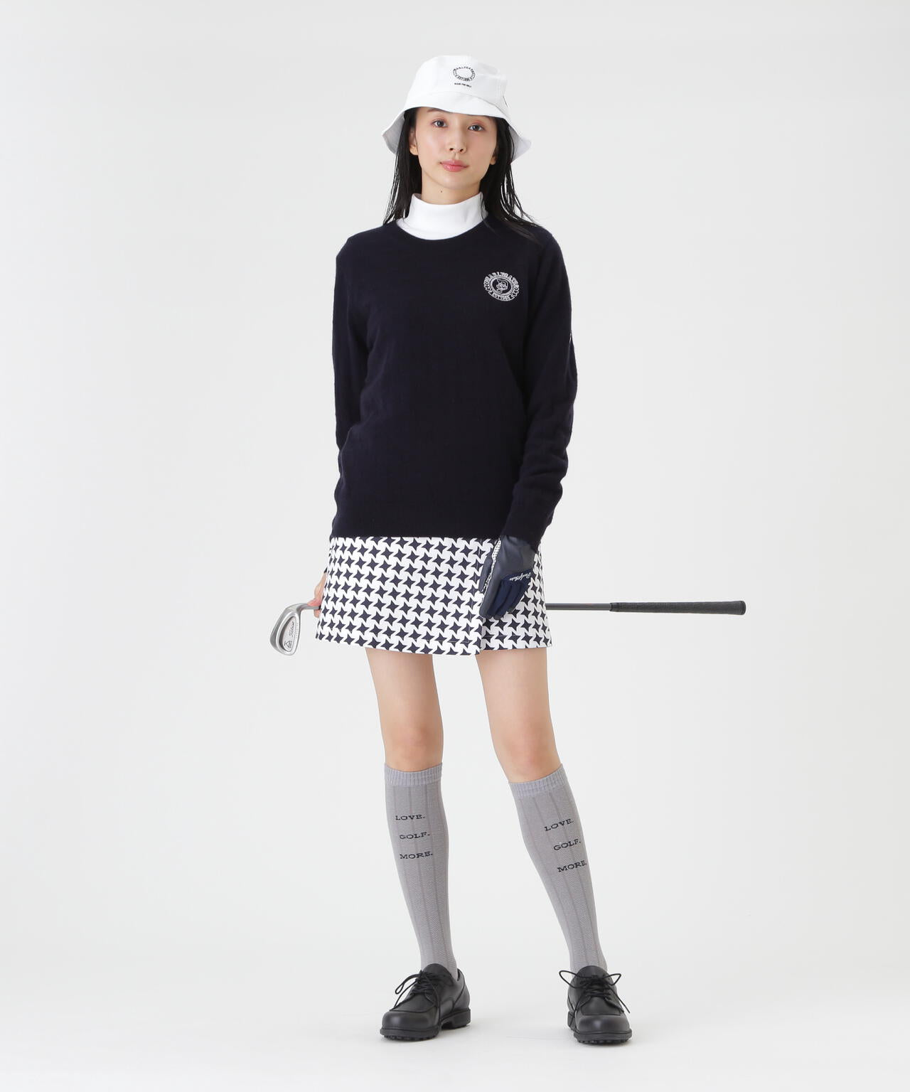 C/Peストレッチカルゼ5ポケットスカート ＜手裏剣千鳥柄＞ (WOMENS