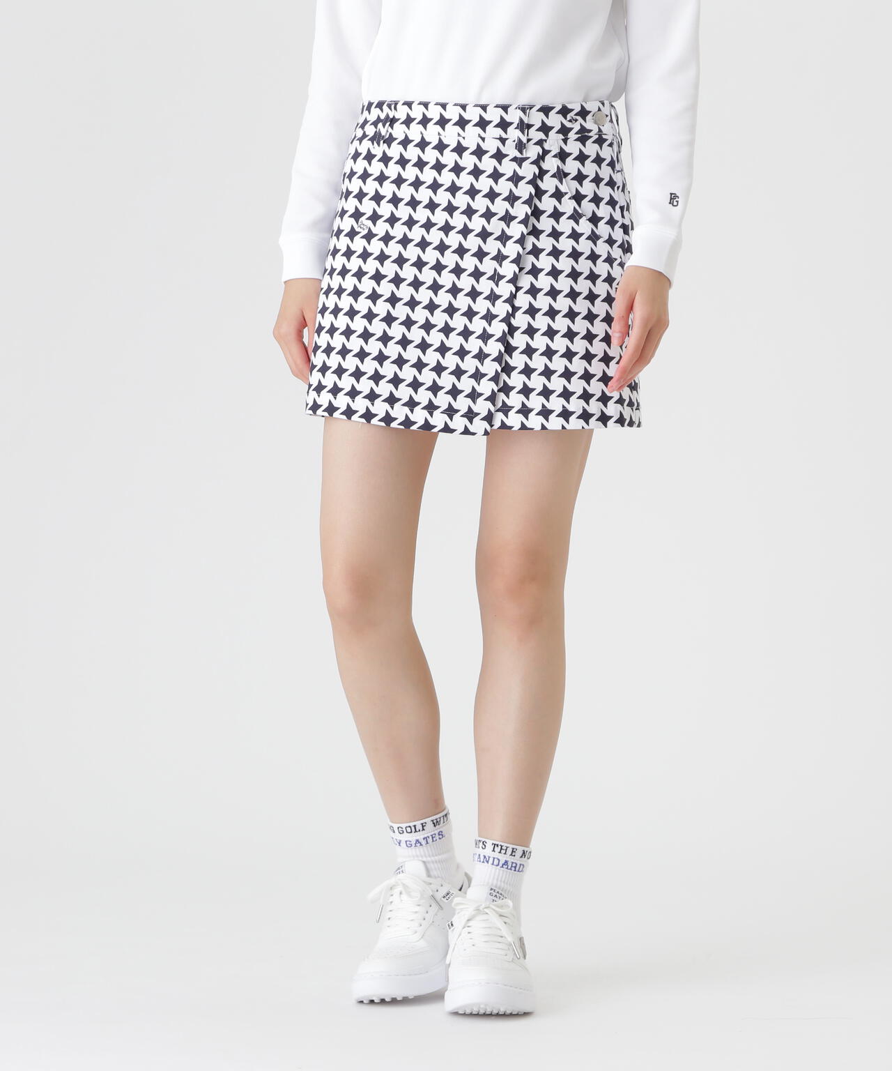 C/Peストレッチカルゼ5ポケットスカート ＜手裏剣千鳥柄＞ (WOMENS