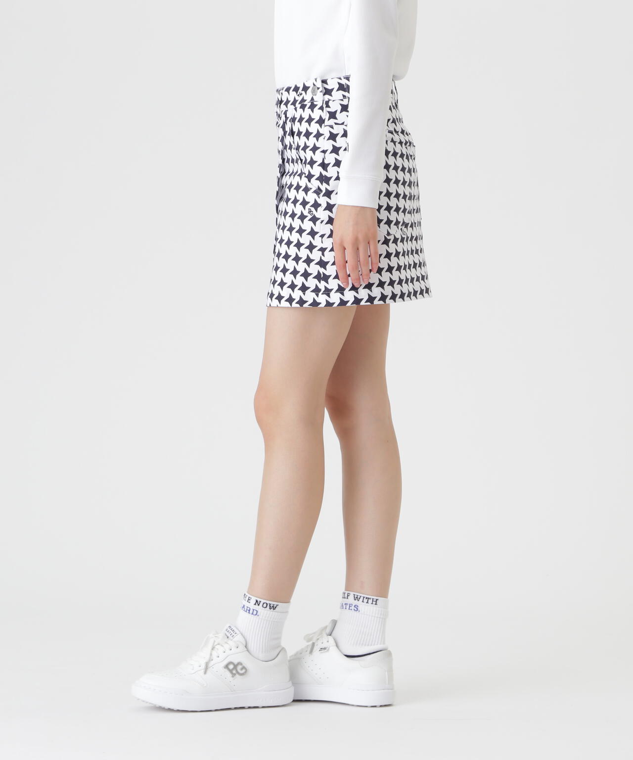 C/Peストレッチカルゼ5ポケットスカート ＜手裏剣千鳥柄＞ (WOMENS