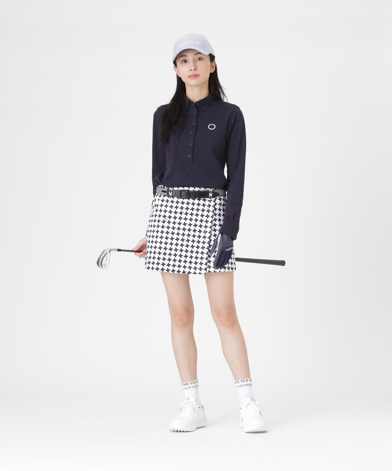 C/Peストレッチカルゼ5ポケットスカート ＜手裏剣千鳥柄＞ (WOMENS