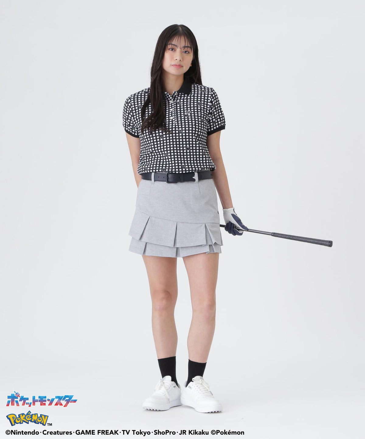 [PEARLYGATES×Pokémon] ポケモン INFITEX×HONEYCOMBジャガードニットスカート (WOMENS)