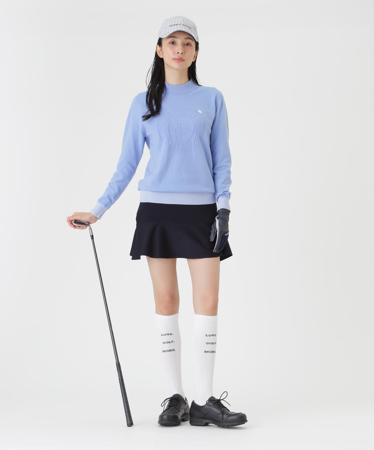 パーリーゲイツレディース 光栓 Wジャガード＋ピンタック ニットスカートサイズ0 16GメッシュWJQニットスカート (WOMENS) | PEARLY GATES（パーリー