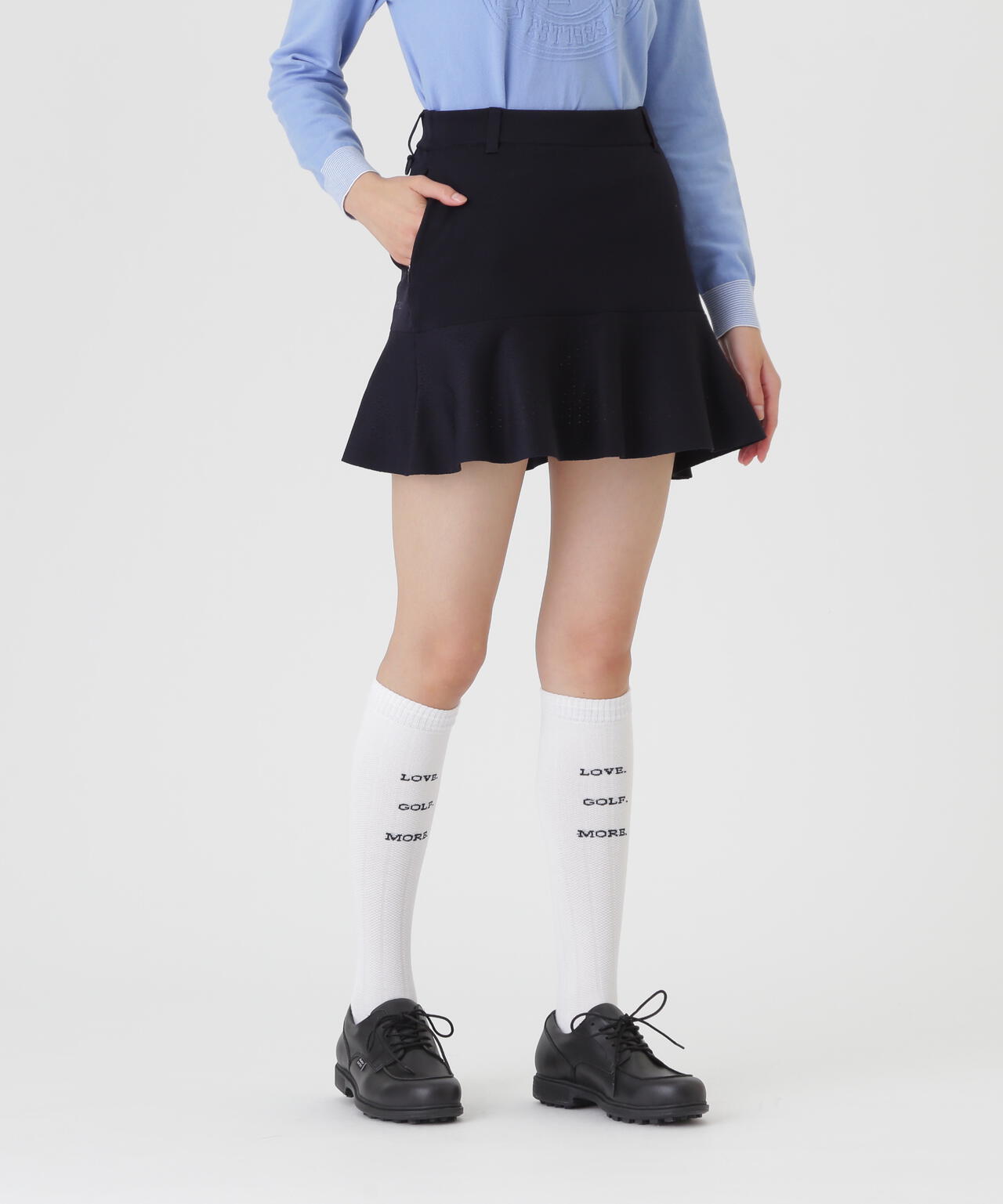 パーリーゲイツレディース 光栓 Wジャガード＋ピンタック ニットスカートサイズ0 16GメッシュWJQニットスカート (WOMENS) | PEARLY GATES（パーリー