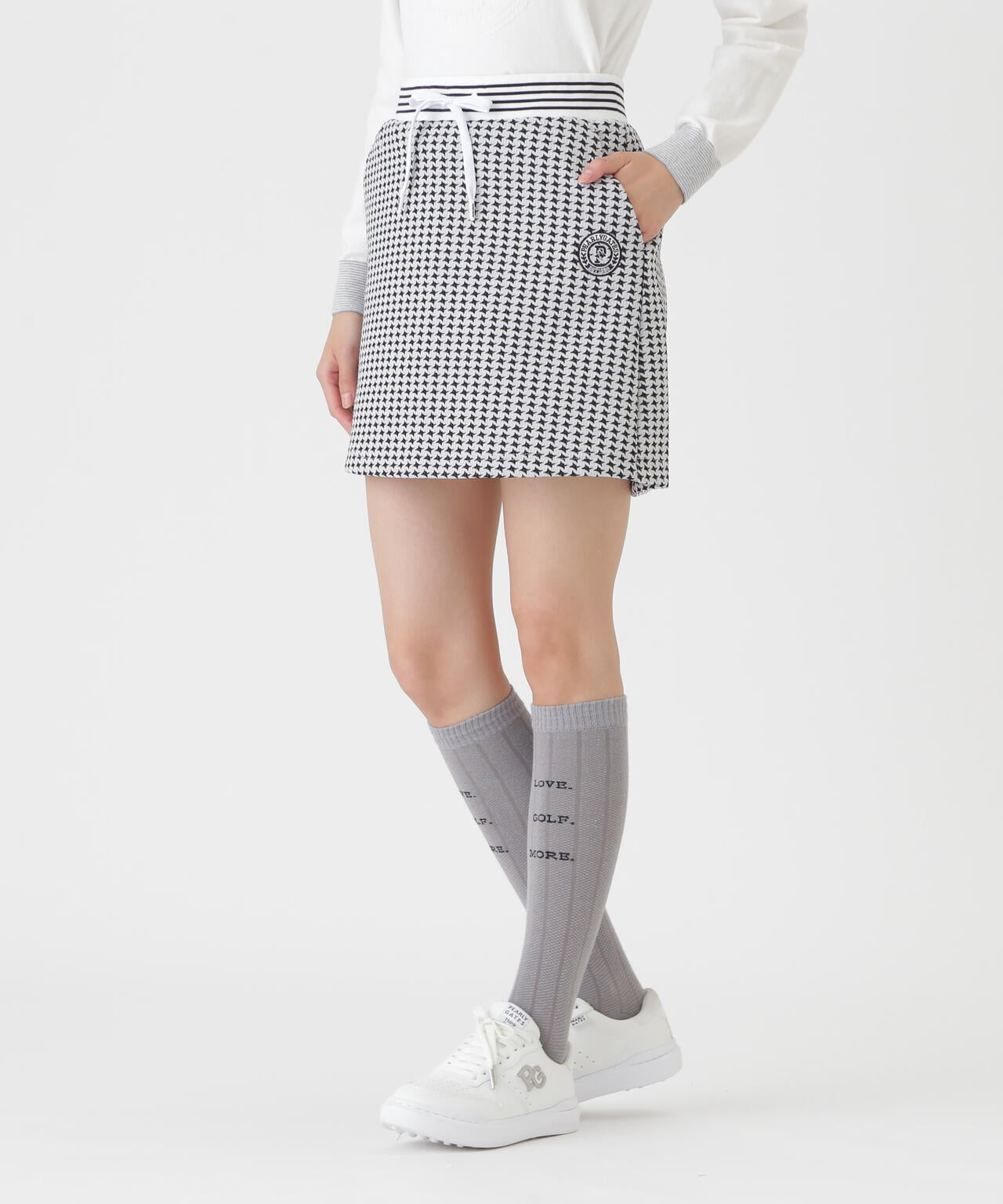 ステッチキルトジャガードスカート ＜手裏剣千鳥柄＞ (WOMENS