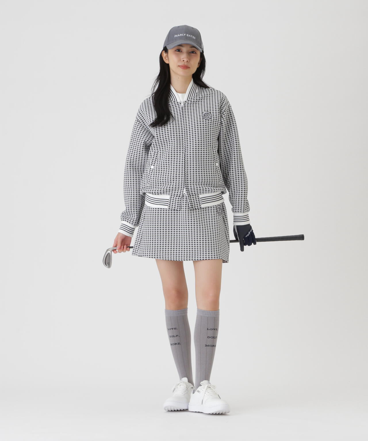 ステッチキルトジャガードスカート ＜手裏剣千鳥柄＞ (WOMENS