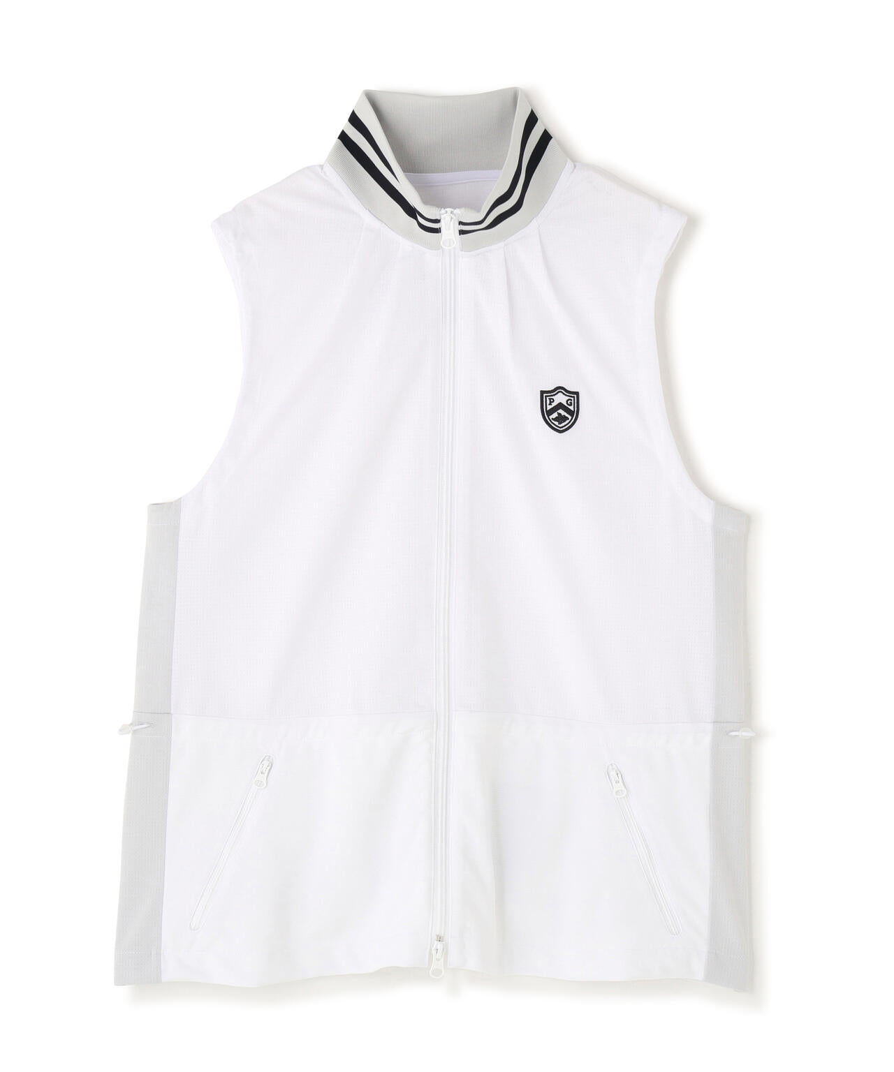 TEXBRID丸編みメッシュフルジップスタンドベスト (WOMENS) | PEARLY