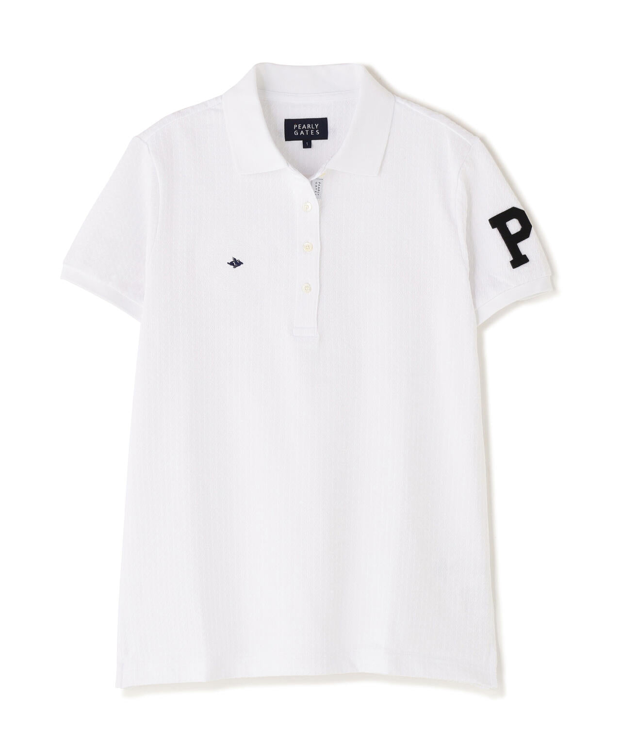 美品　PEARLY GATES 千鳥格子柄 ポロシャツ TEXBRIDハイゲージ千鳥ジャガード半袖ポロシャツ (WOMENS) | PEARLY