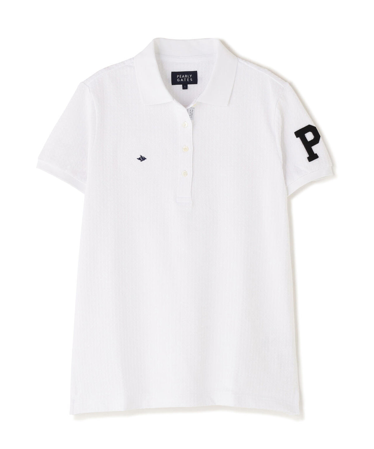 TEXBRIDハイゲージ千鳥ジャガード半袖ポロシャツ (WOMENS)
