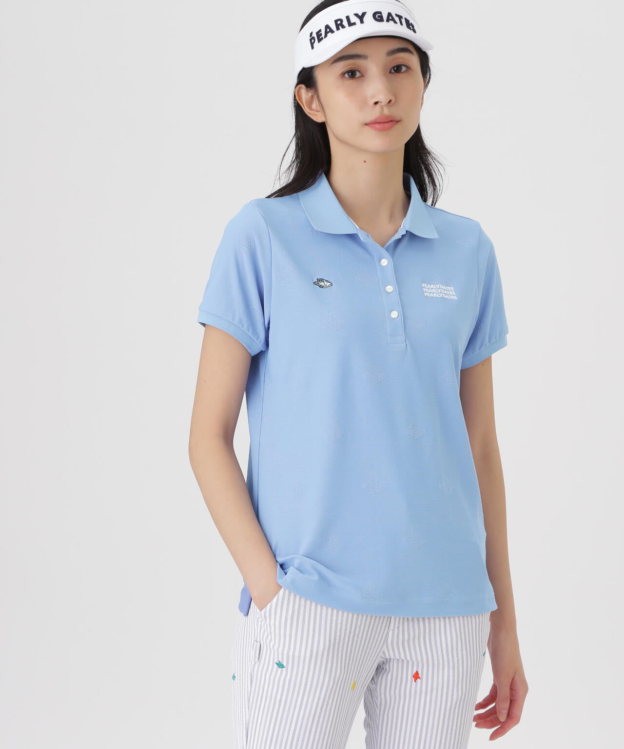 メッシュジャガード半袖ポロシャツ (WOMENS) | PEARLY GATES（パーリー