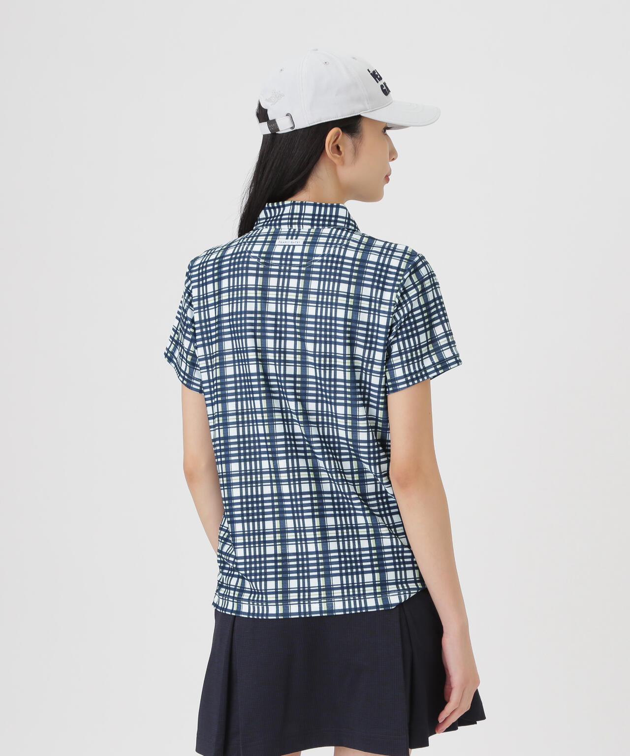 メッシュジャガード半袖ポロシャツ ＜チェック柄＞ (WOMENS) | PEARLY
