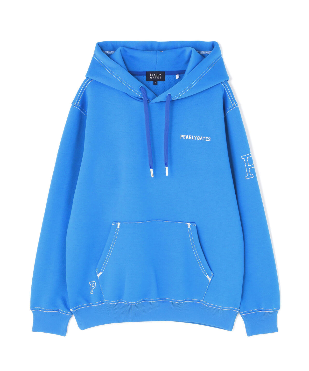 PEARLY GATES PPG 高級ダンボールニット パーカー 半袖 紺 0 Pe/R変形ダンボールフーディプルオーバー (WOMENS) | PEARLY GATES