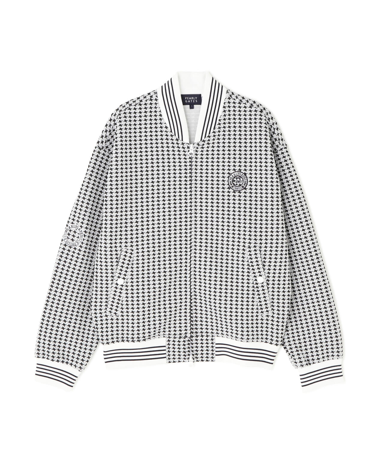 ステッチキルトジャガードカットブルゾン ＜手裏剣千鳥柄＞ (WOMENS