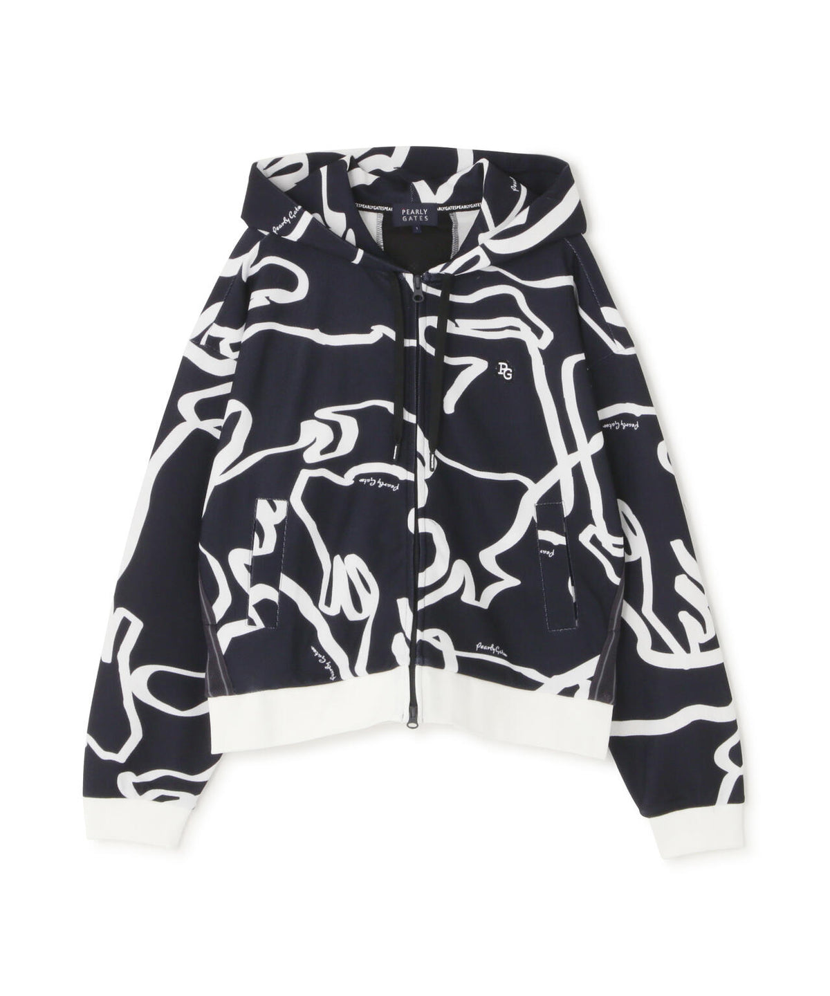 Wハニカムストレッチフルジップフーディ ＜変形ウサギ柄＞ (WOMENS)　