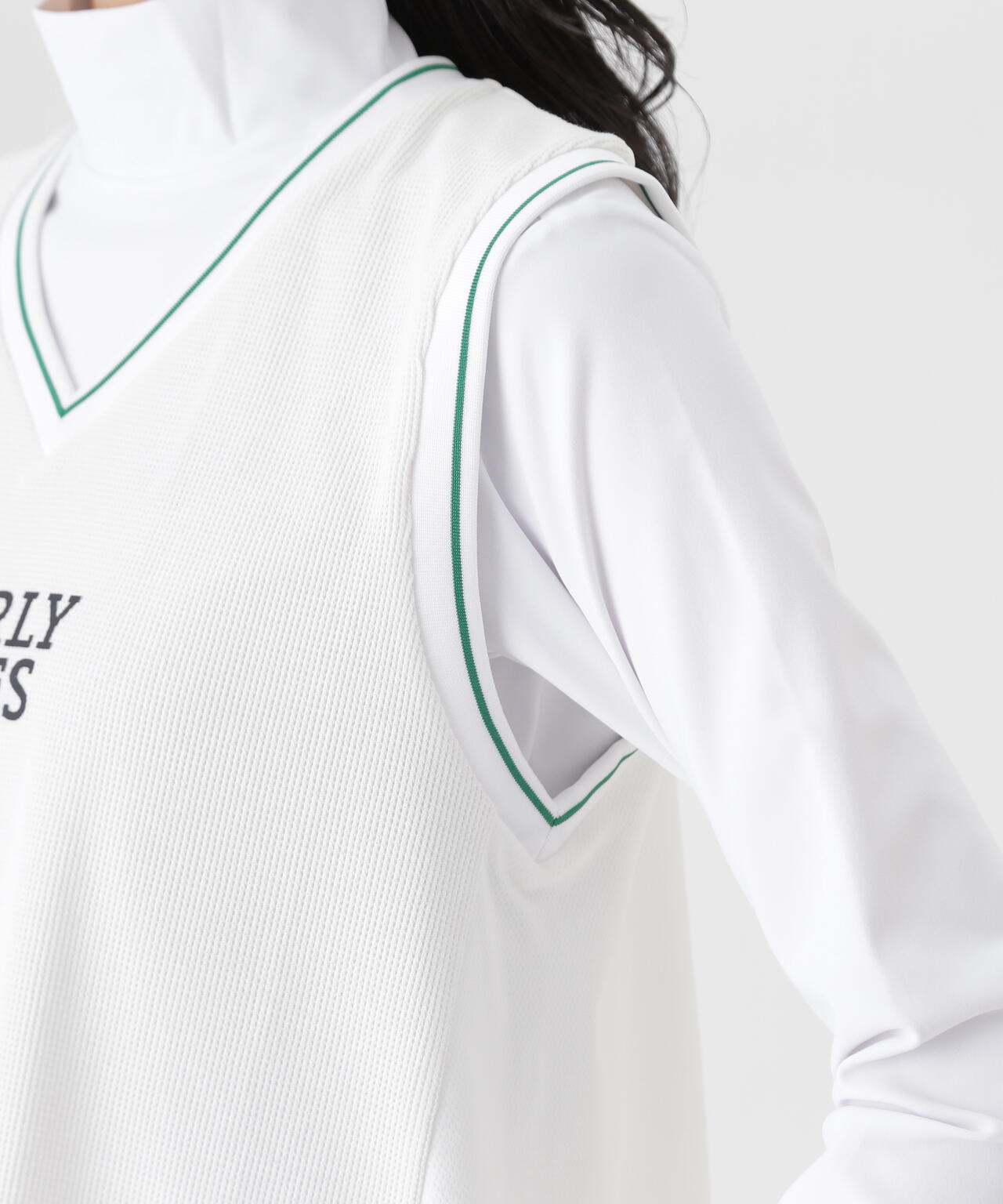 メッシュアンドメッシュVネックベスト (WOMENS) | PEARLY GATES