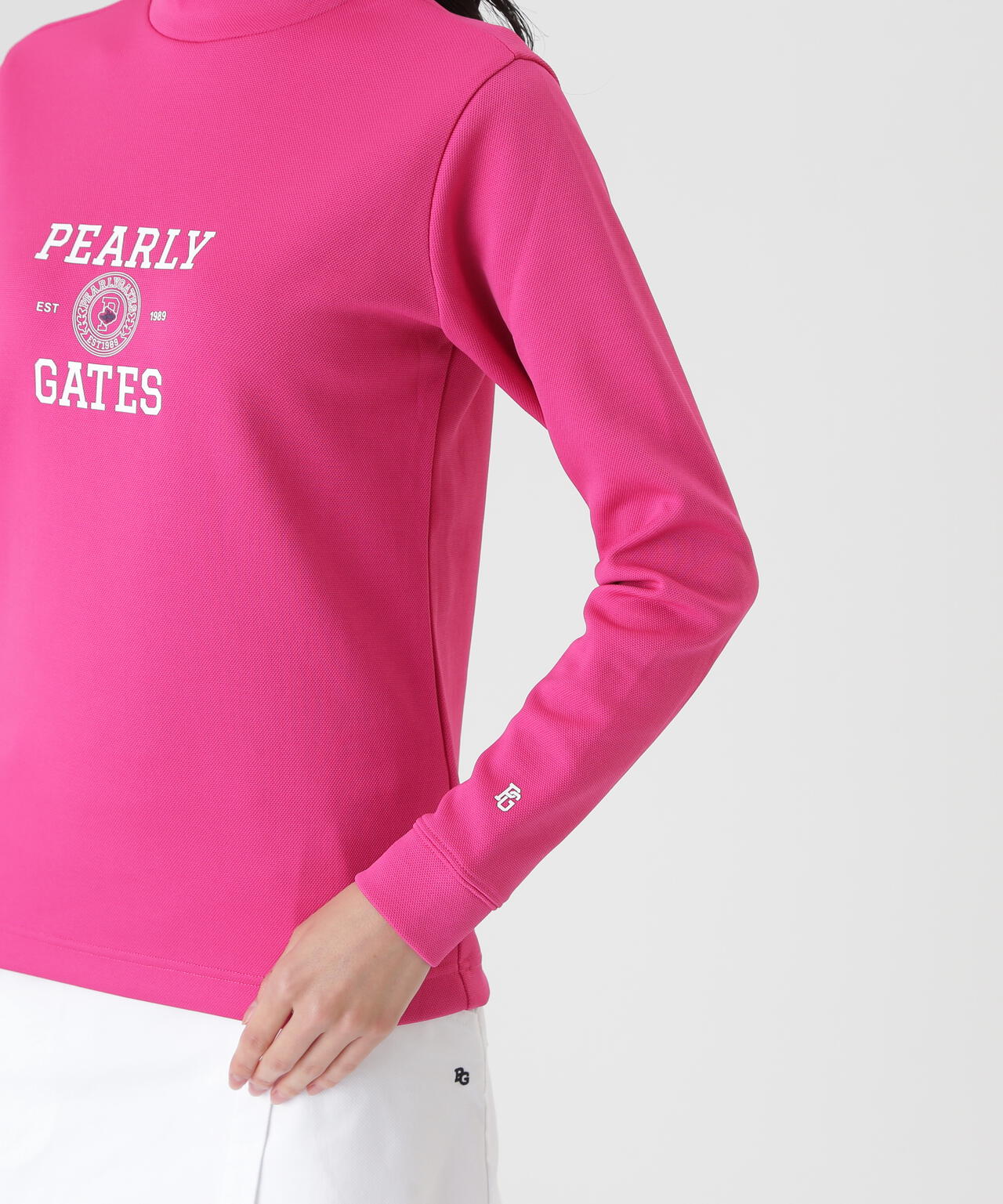 パーリーゲイツ　ハイネックカットソー　ピンク2 カノコダンボール長袖ハイネックカットソー (WOMENS) | PEARLY GATES