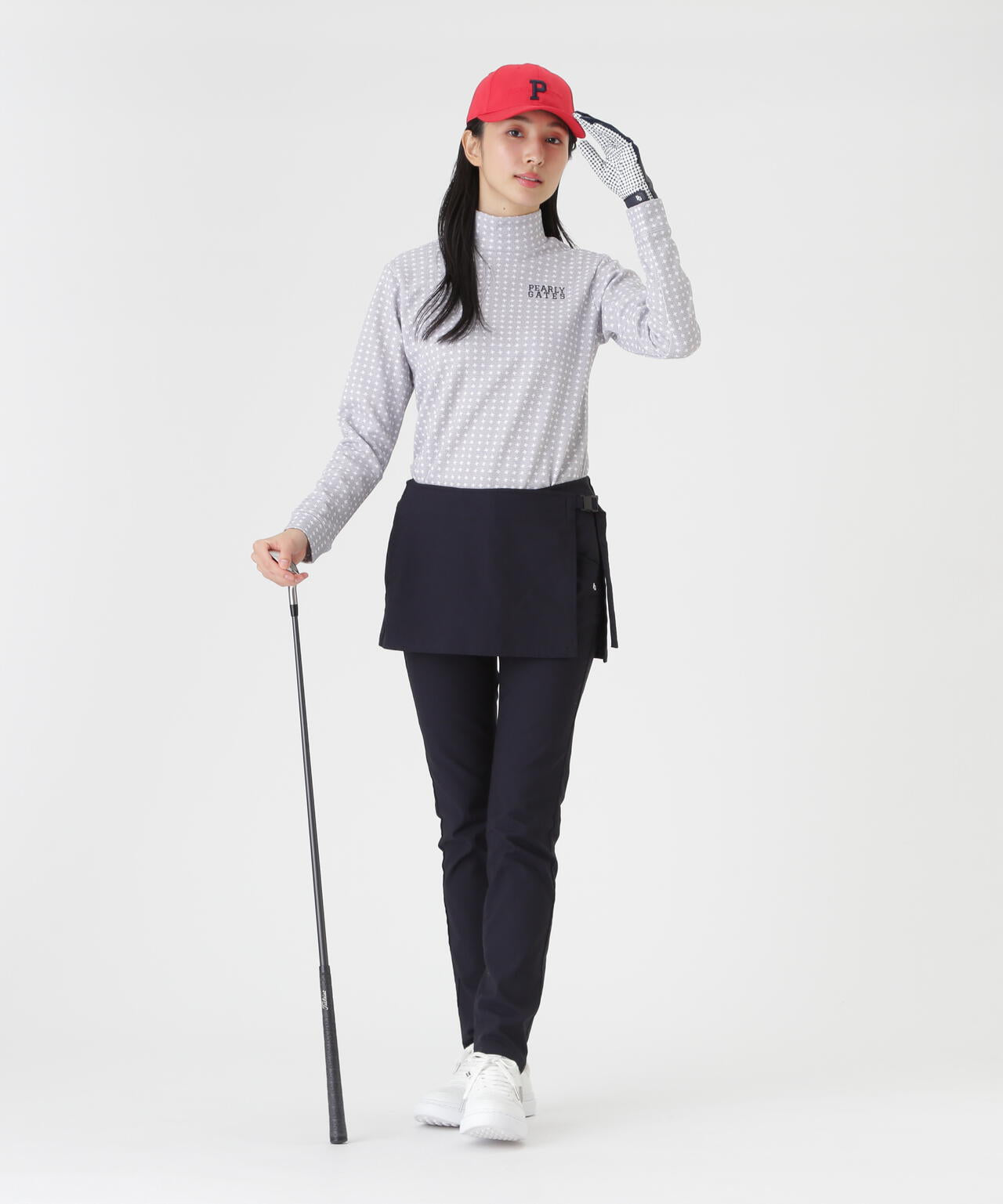 カノコダンボール長袖ハイネックカットソー ＜手裏剣千鳥柄＞ (WOMENS