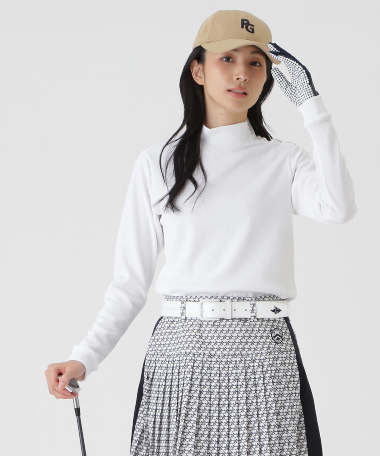 接結針抜きダンボール長袖ハイネックカットソー (WOMENS) | PEARLY