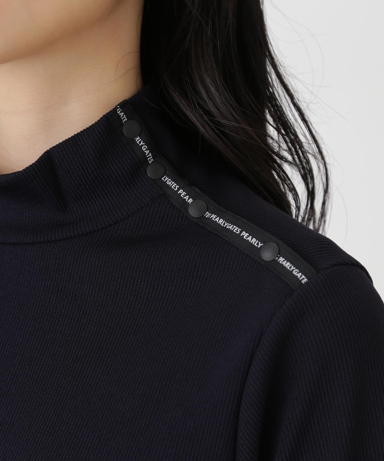 接結針抜きダンボール長袖ハイネックカットソー (WOMENS) | PEARLY