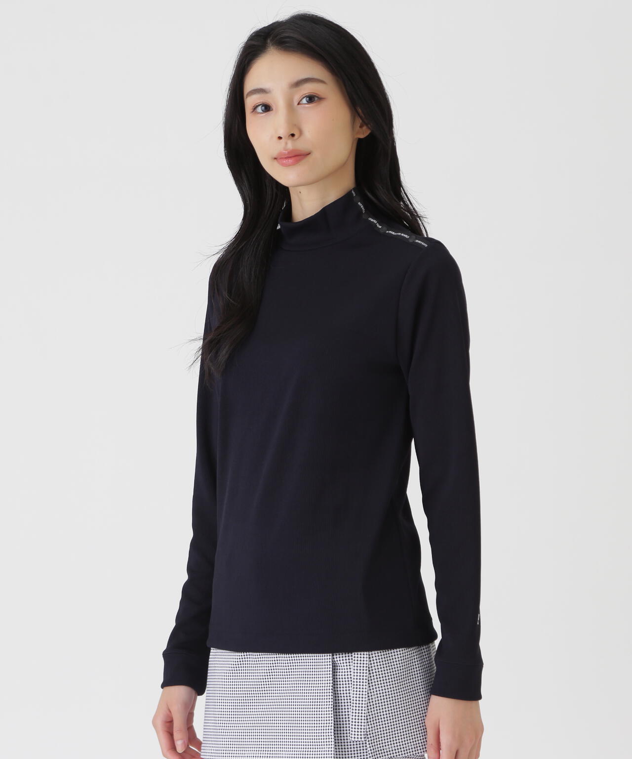 接結針抜きダンボール長袖ハイネックカットソー (WOMENS) | PEARLY
