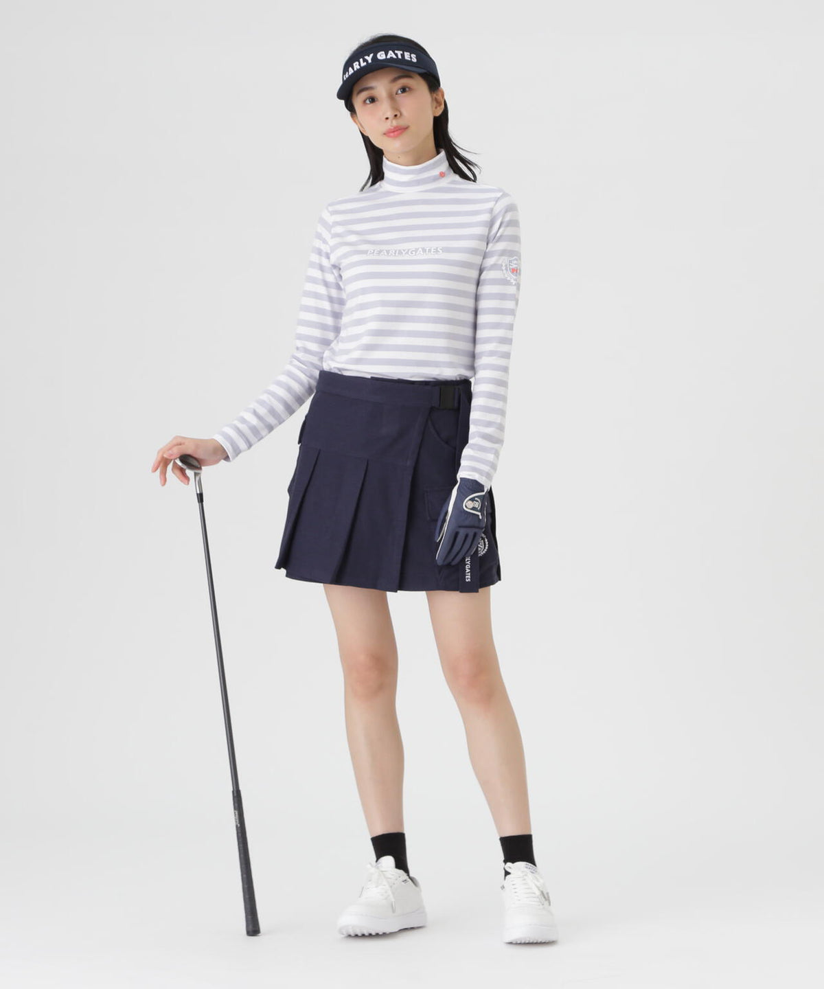スーピマベア天長袖ハイネックカットソー ＜ボーダー柄＞ (WOMENS)