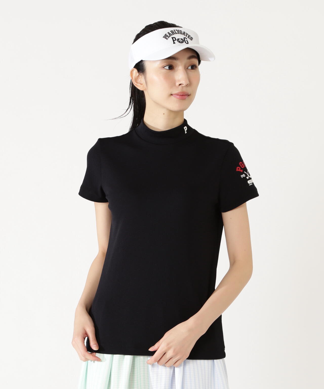 Stone Cool2冷感ポリエチレンバーズアイ半袖ハイネックカットソー