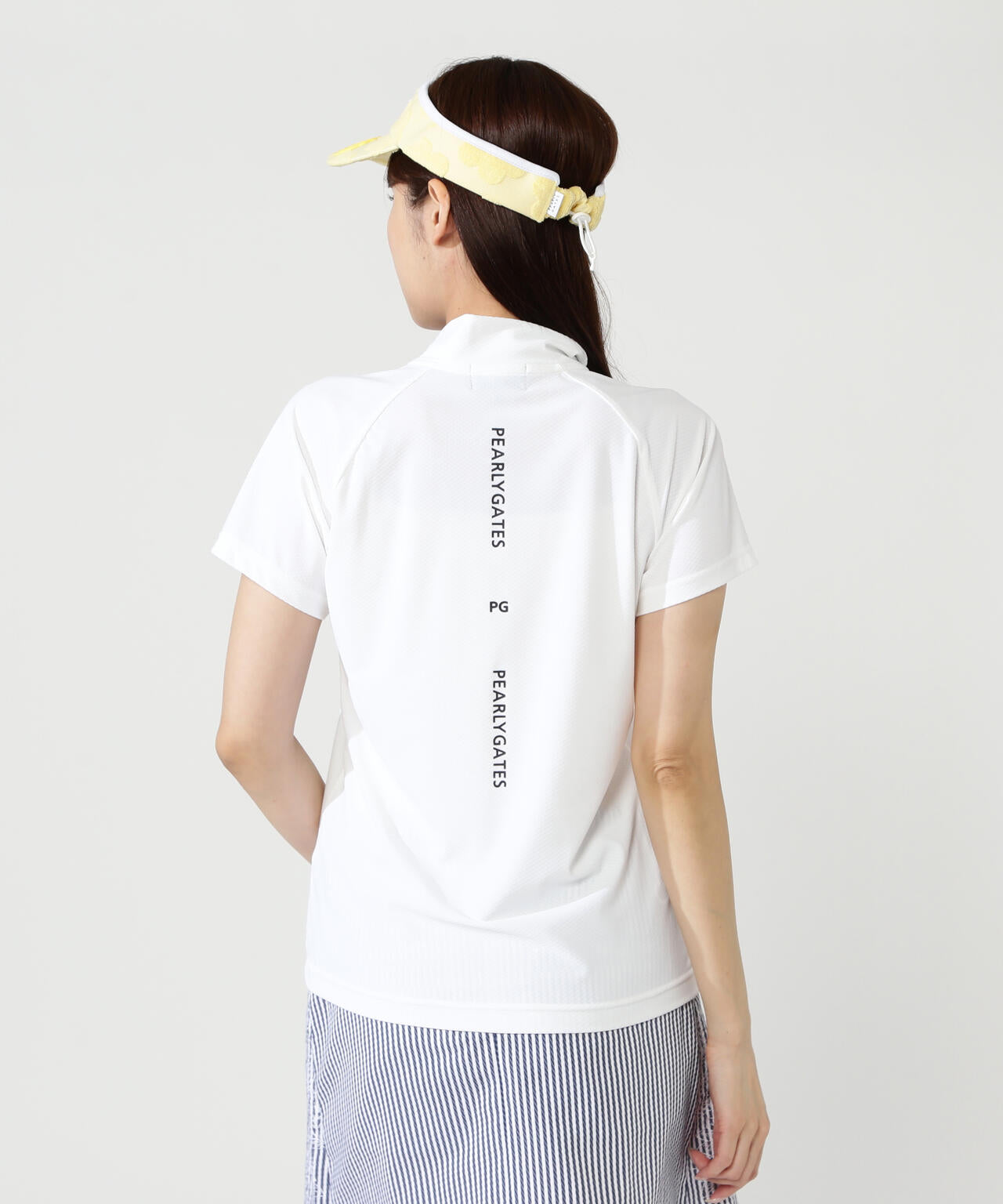Nyグリッド2WAYトリコット半袖ハーフジップアップカットソー | PEARLY