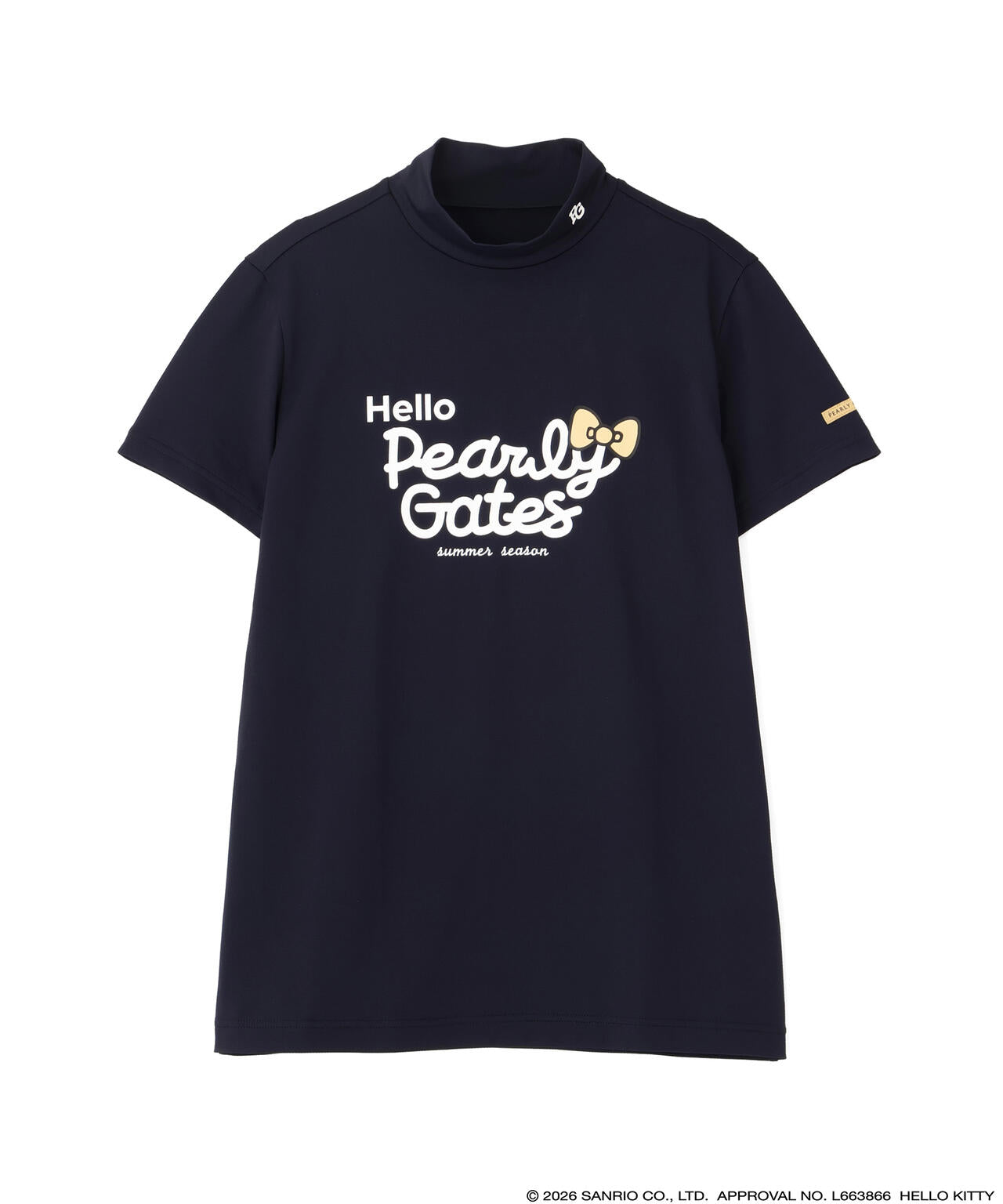 【HELLO KITTY × PEARLY GATES　summer season】ツイル調ハイストレッチ半袖ハイネックカットソー