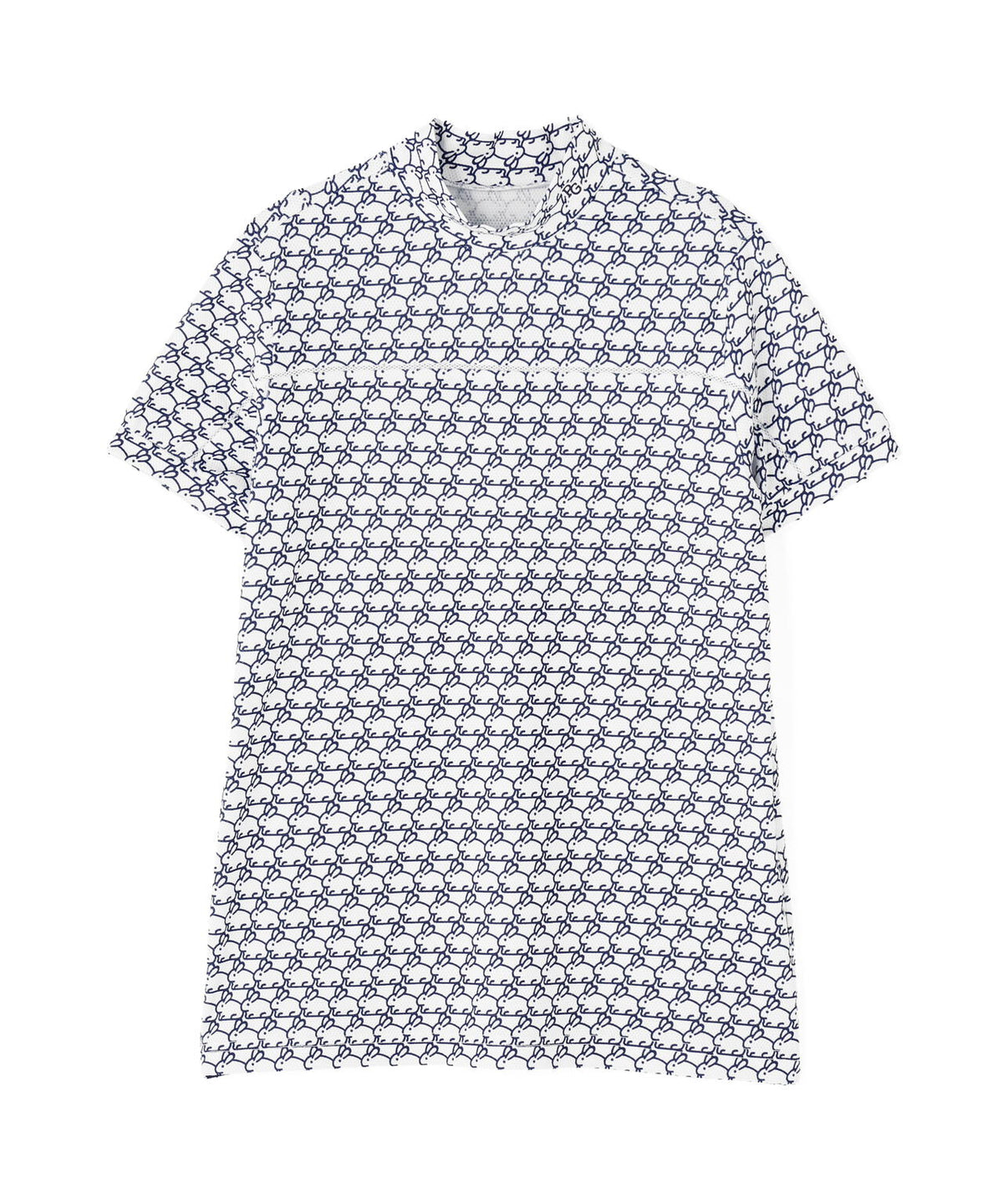 2WAYトリコット半袖ハイネックカットソー ＜もちうさぎ柄＞ (WOMENS)