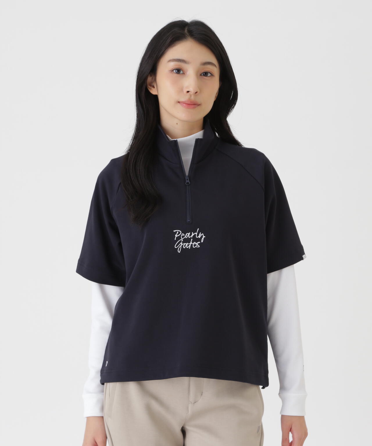 極美品 PGG by PEARLY GATES 吸水速乾 ハーフジップシャツ 4 PEARLYGATES×Colantotte] TC裏毛ハーフジップ (WOMENS) | PEARLY GATES