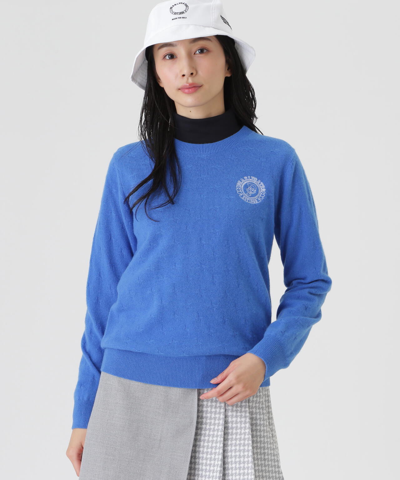 カシミヤ12G天竺クルーネックニットプルオーバー (WOMENS) | PEARLY