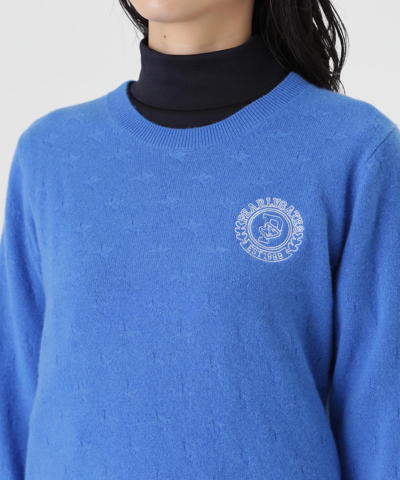 カシミヤ12G天竺クルーネックニットプルオーバー (WOMENS) | PEARLY