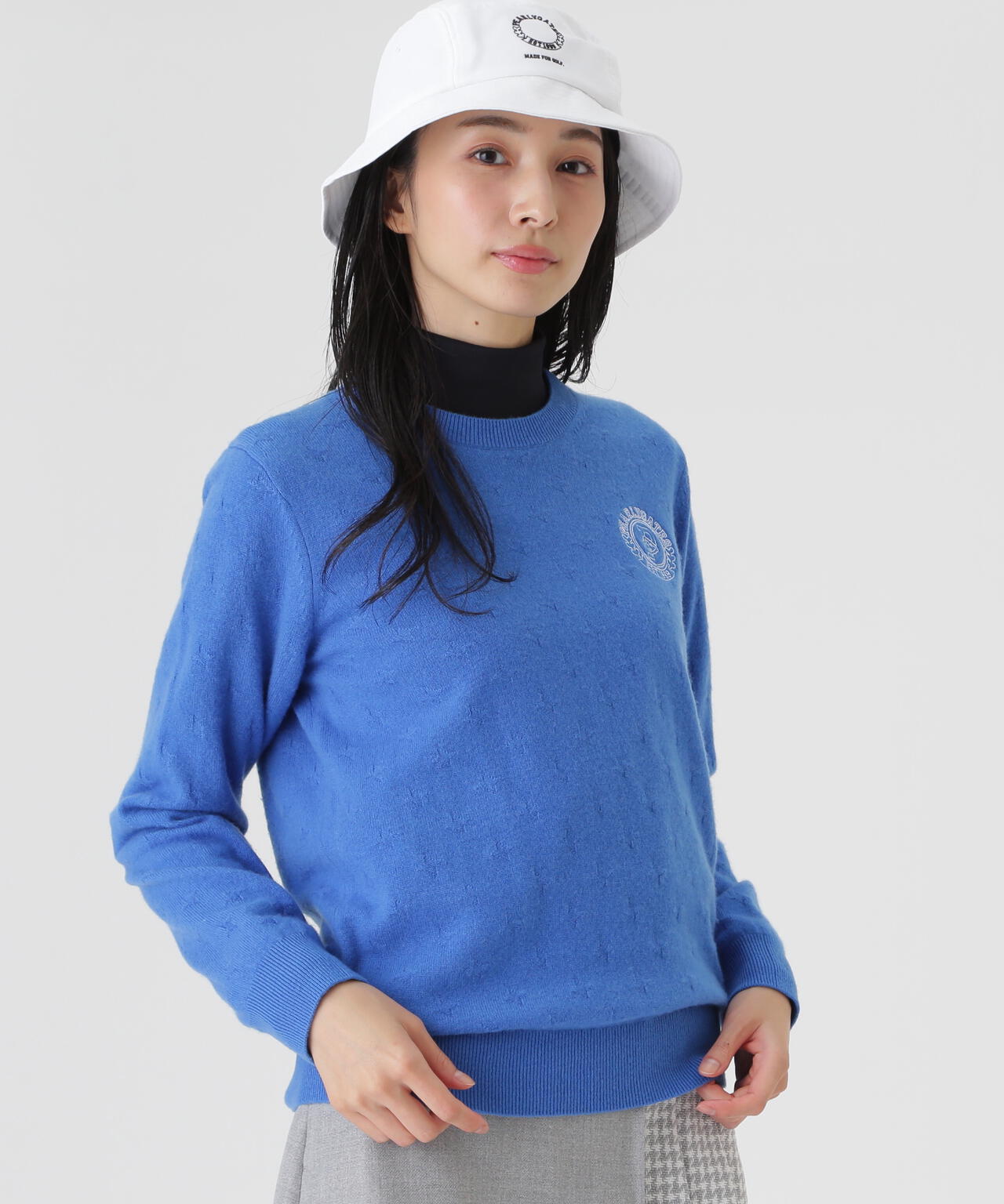 カシミヤ12G天竺クルーネックニットプルオーバー (WOMENS) | PEARLY