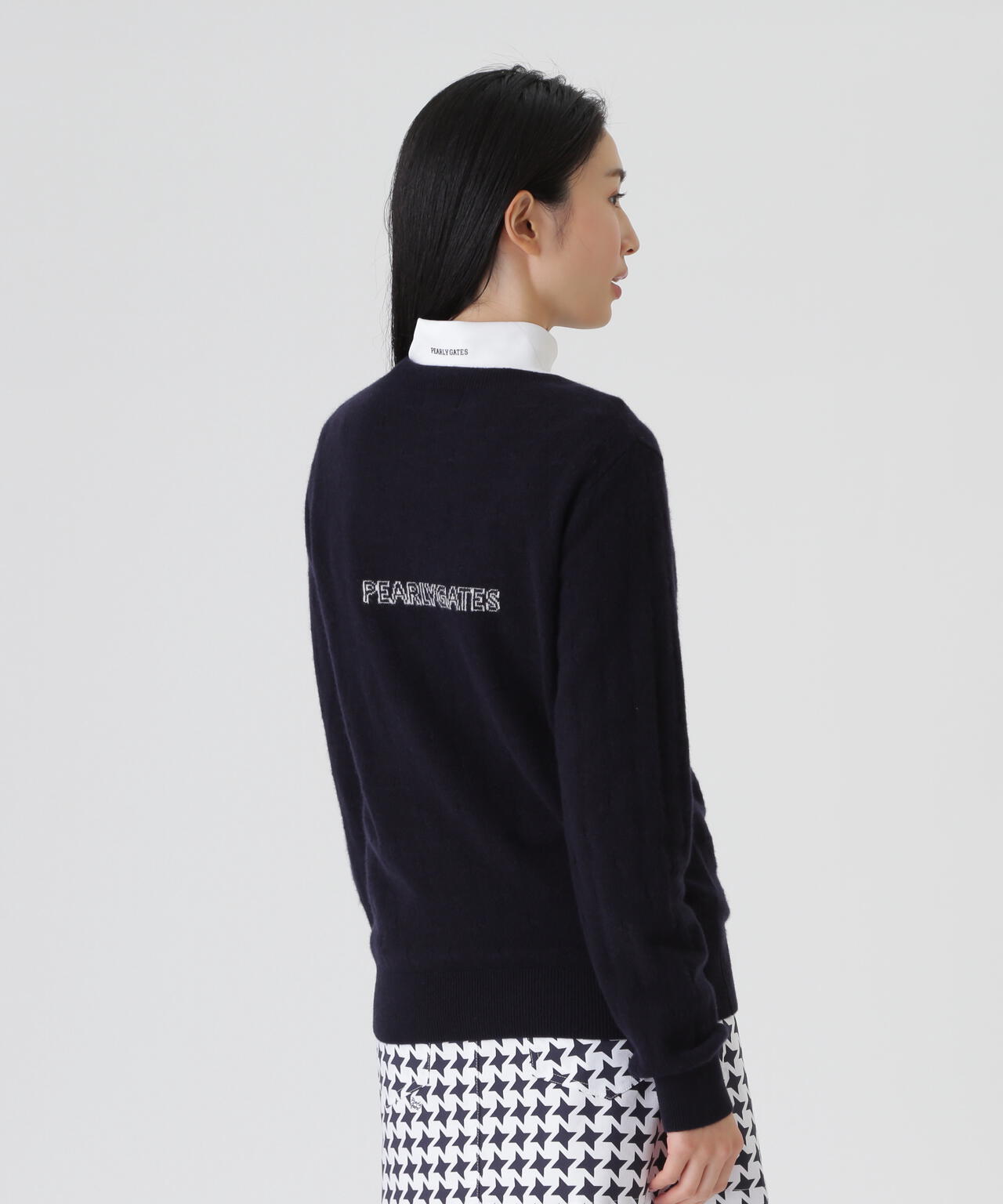 カシミヤ12G天竺クルーネックニットプルオーバー (WOMENS) | PEARLY