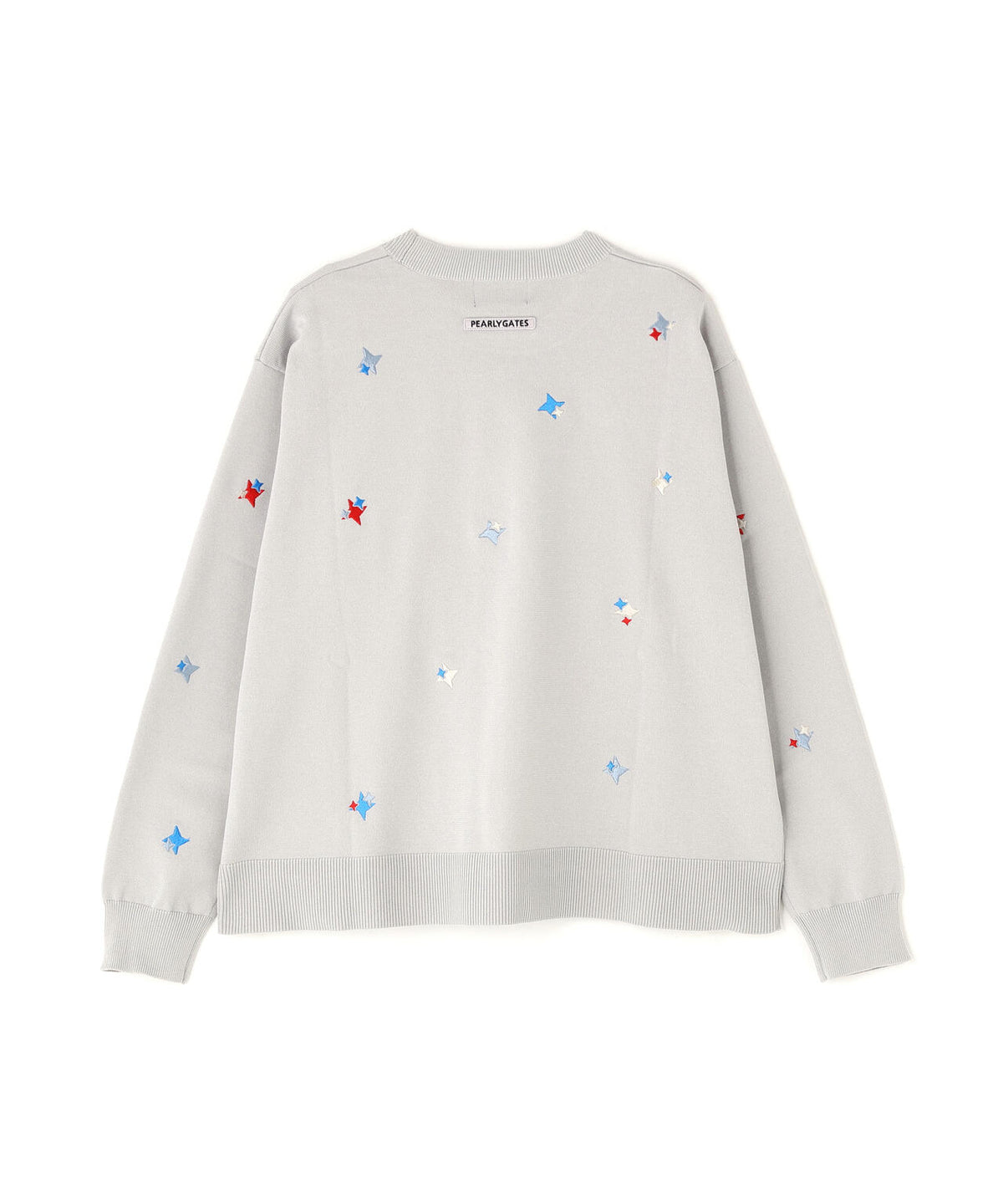 12G天竺×インターシャクルーネックニットプルオーバー (WOMENS)