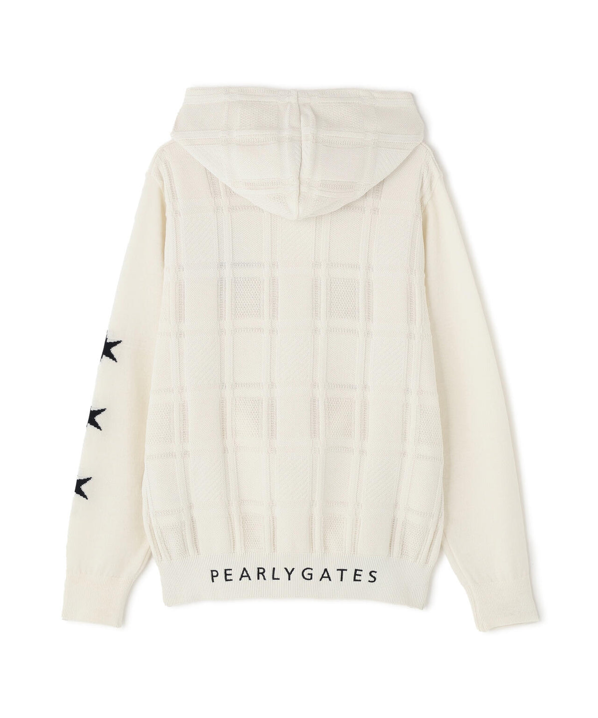 12Gタータンチェック柄編み ニットフーディプルオーバー (WOMENS)