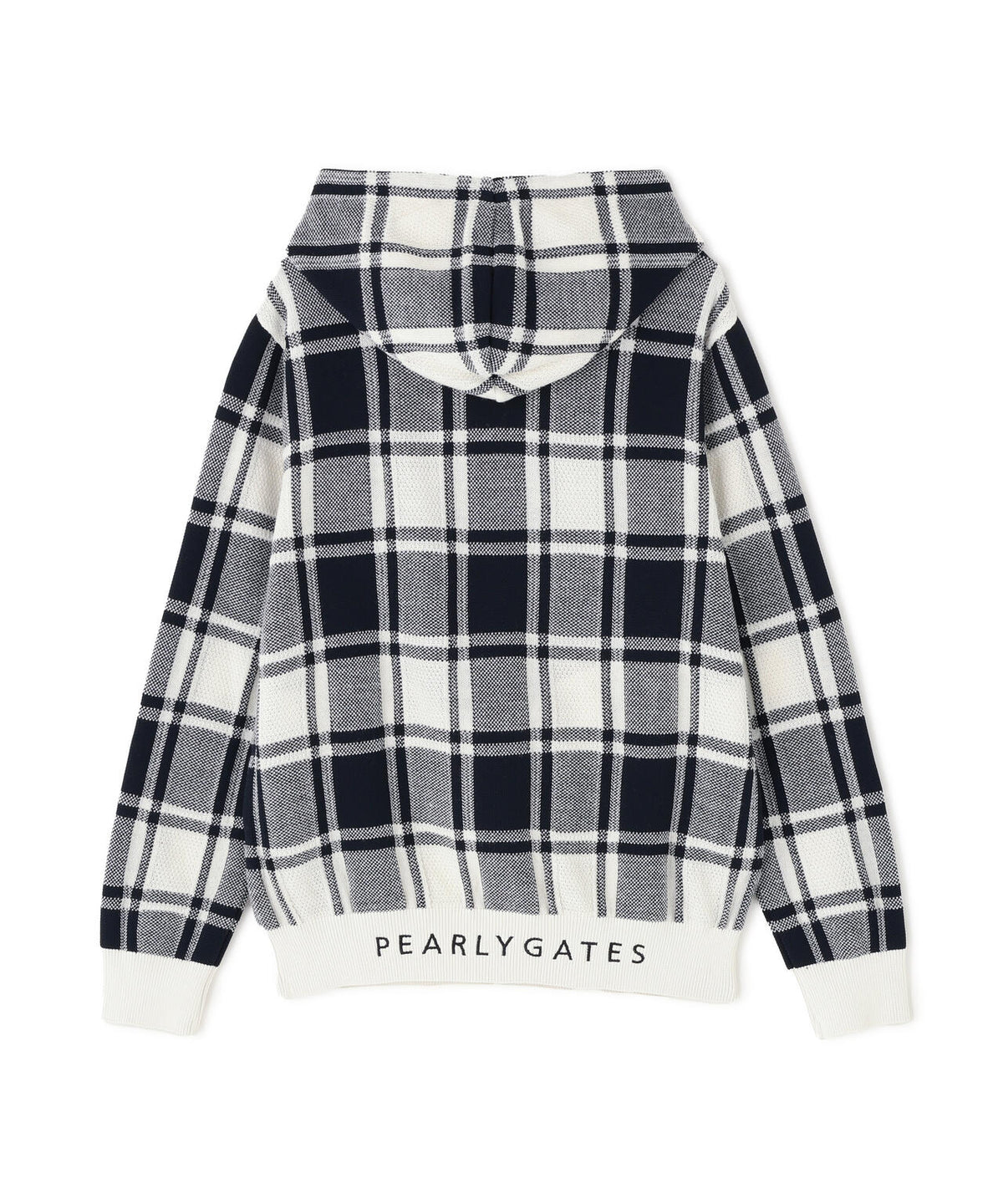 12Gタータンチェック柄ニットフーディプルオーバー (WOMENS)
